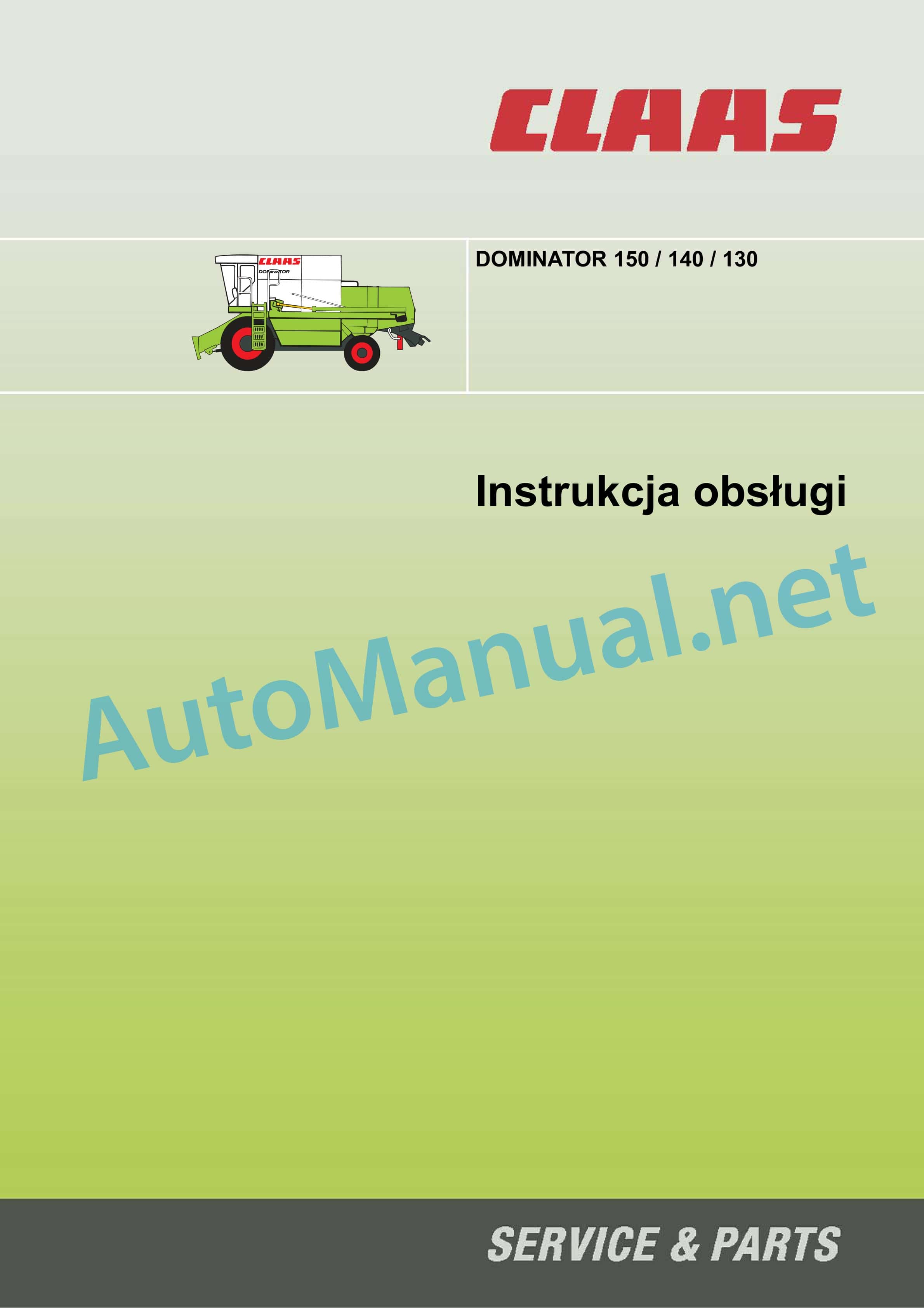 Claas DOMINATOR 130 68 S (156) Combine Operator Manual PL