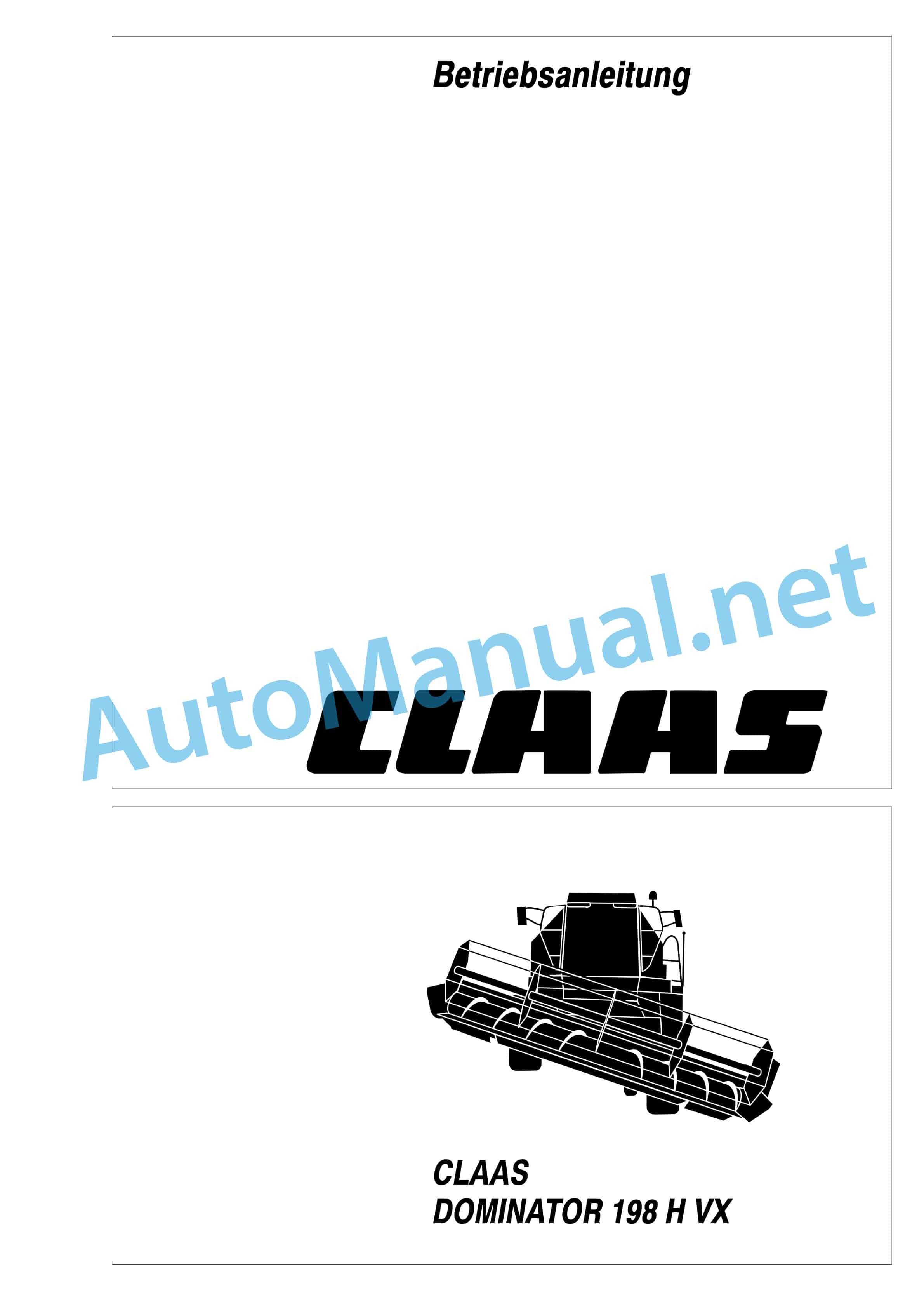 Claas DOMINATOR 198 H (081) Combine Operator Manual DE