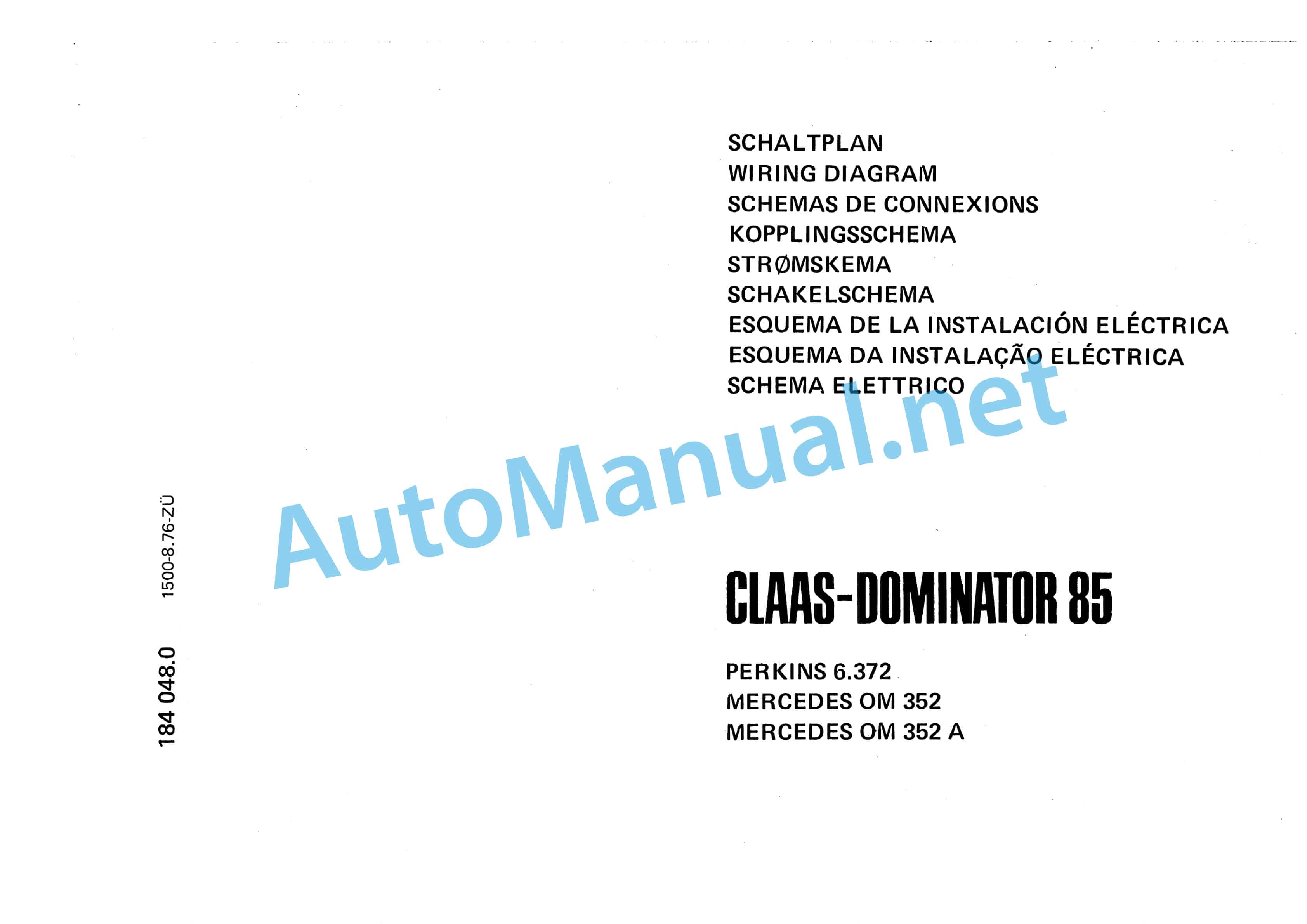 Claas DOMINATOR 86 (087) Combine Technical System DE 1 Claas DOMINATOR 86 (087) Combine Technical System DE