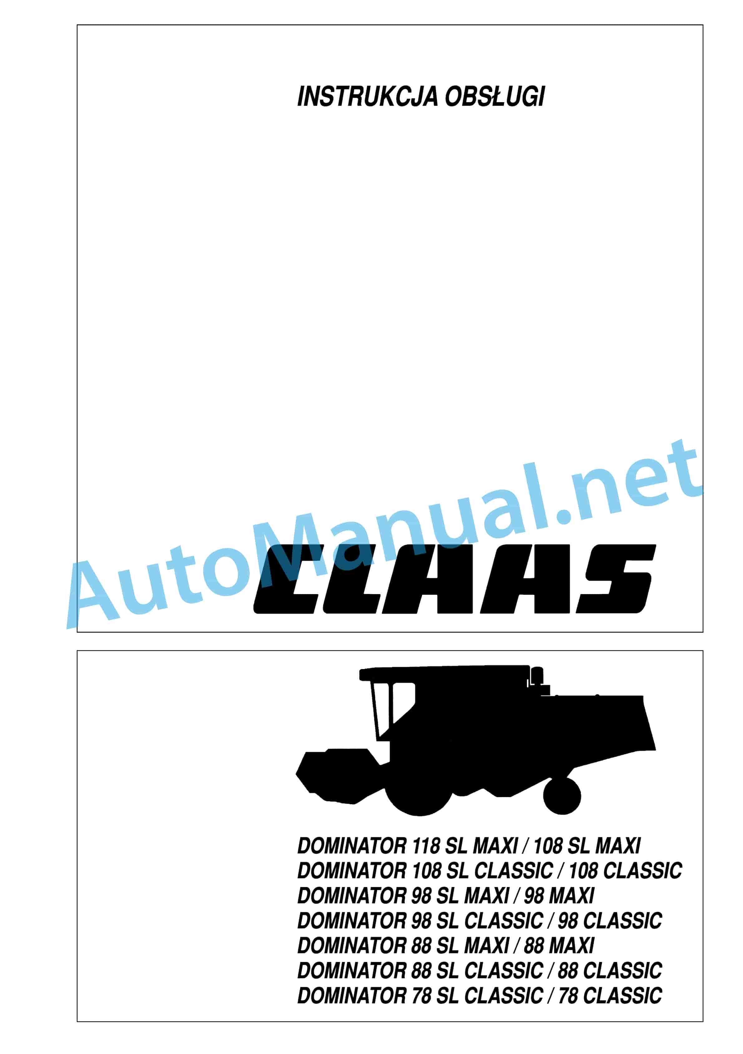 Claas DOMINATOR 98 (093) Combine Operator Manual PL 2 Claas DOMINATOR 98 (093) Combine Operator Manual PL - Image 2