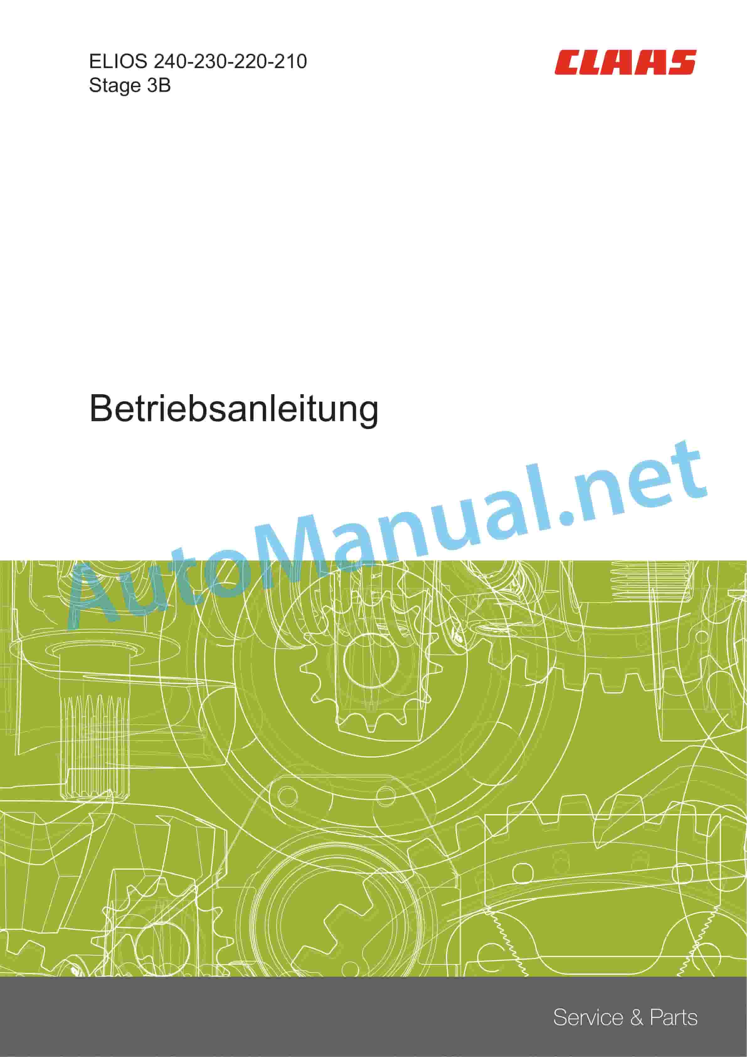 Claas ELIOS 240 - 210 Stage3b (A48) Tractor Operator Manual DE 1 Claas ELIOS 240 - 210 Stage3b (A48) Tractor Operator Manual DE