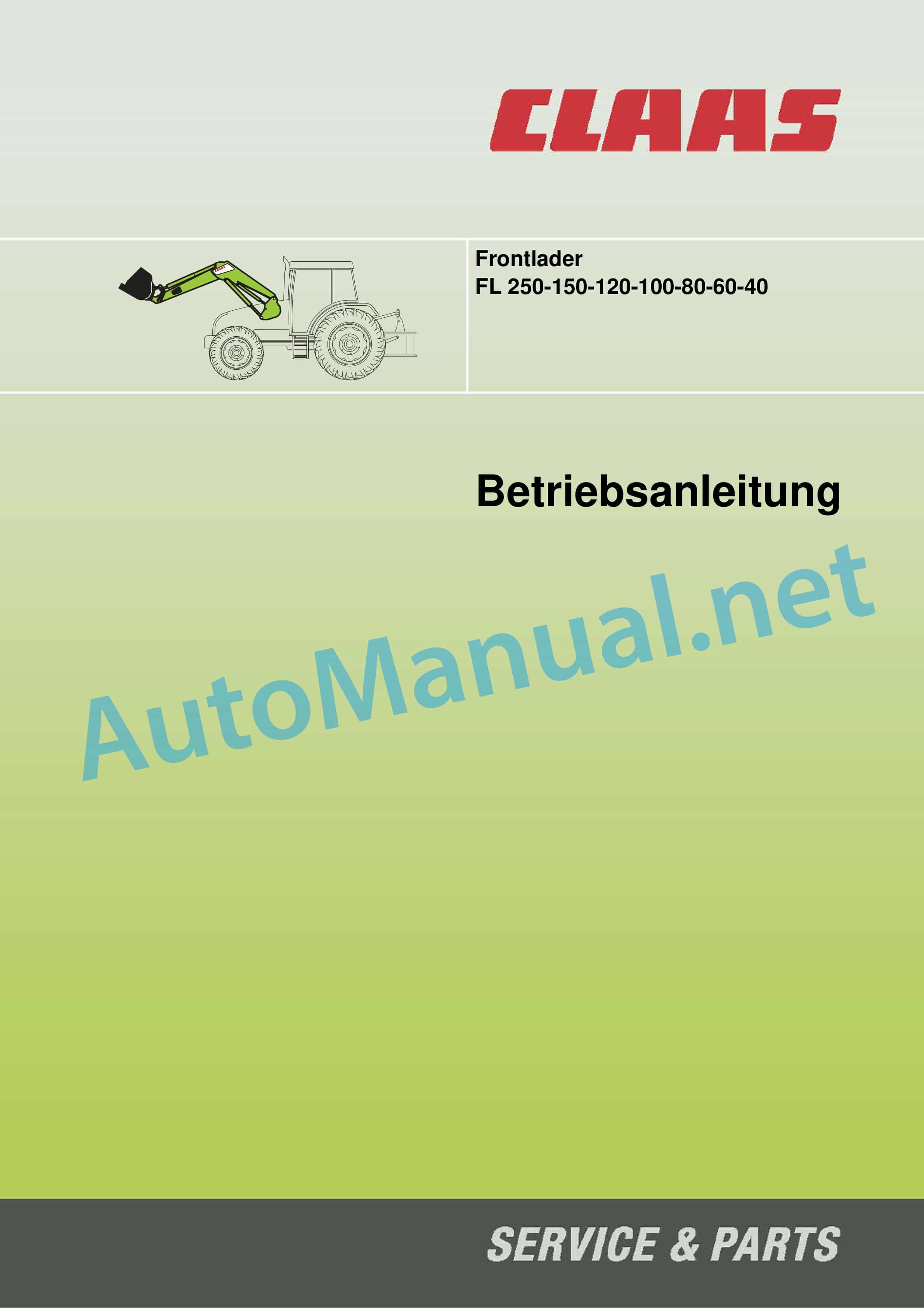 Claas FRONT LOADER (B98) Tractor Operator Manual DE 3 Claas FRONT LOADER (B98) Tractor Operator Manual DE - Image 3