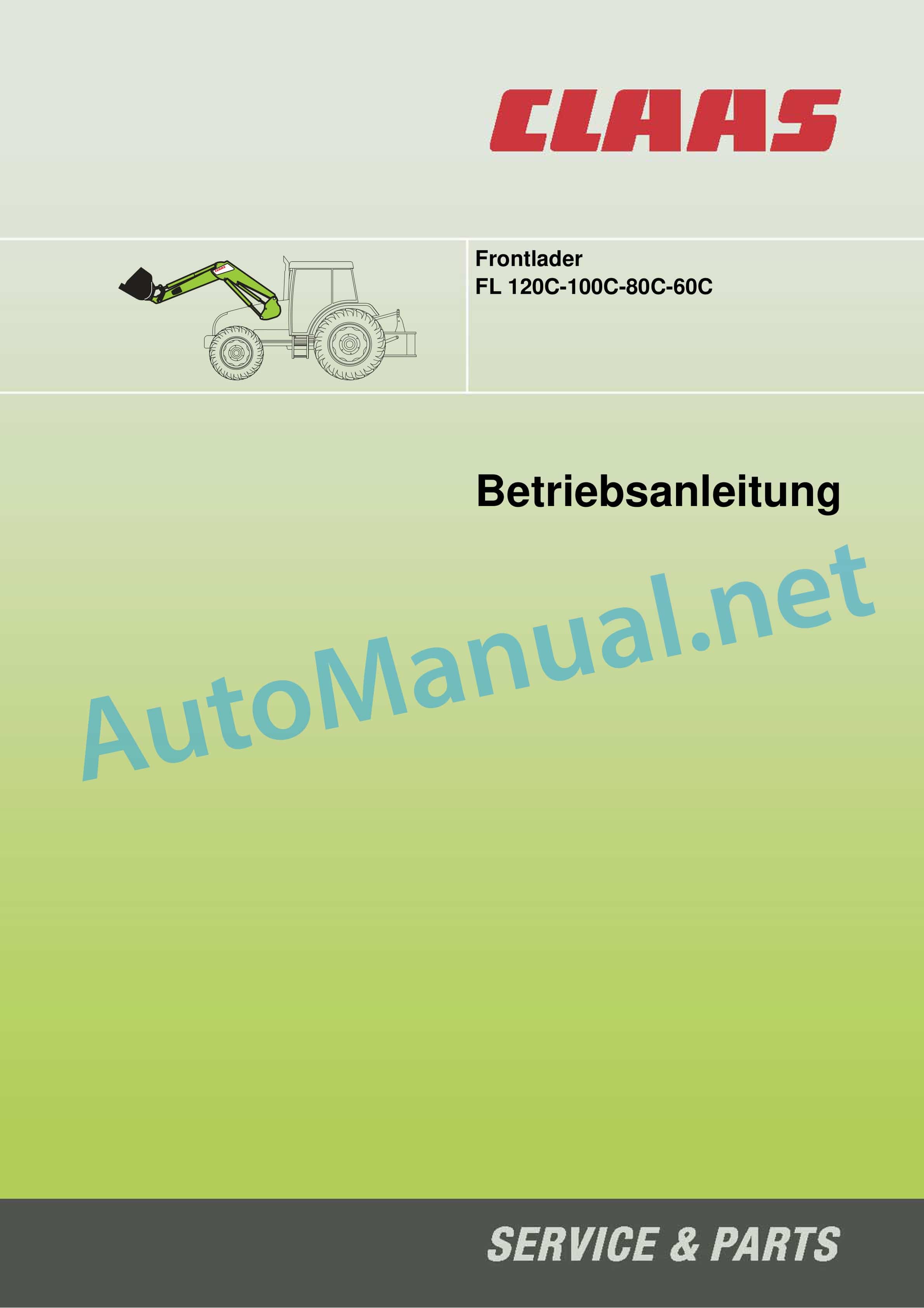 Claas FRONT LOADER C (B92) Tractor Operator Manual DE 2 Claas FRONT LOADER C (B92) Tractor Operator Manual DE - Image 2