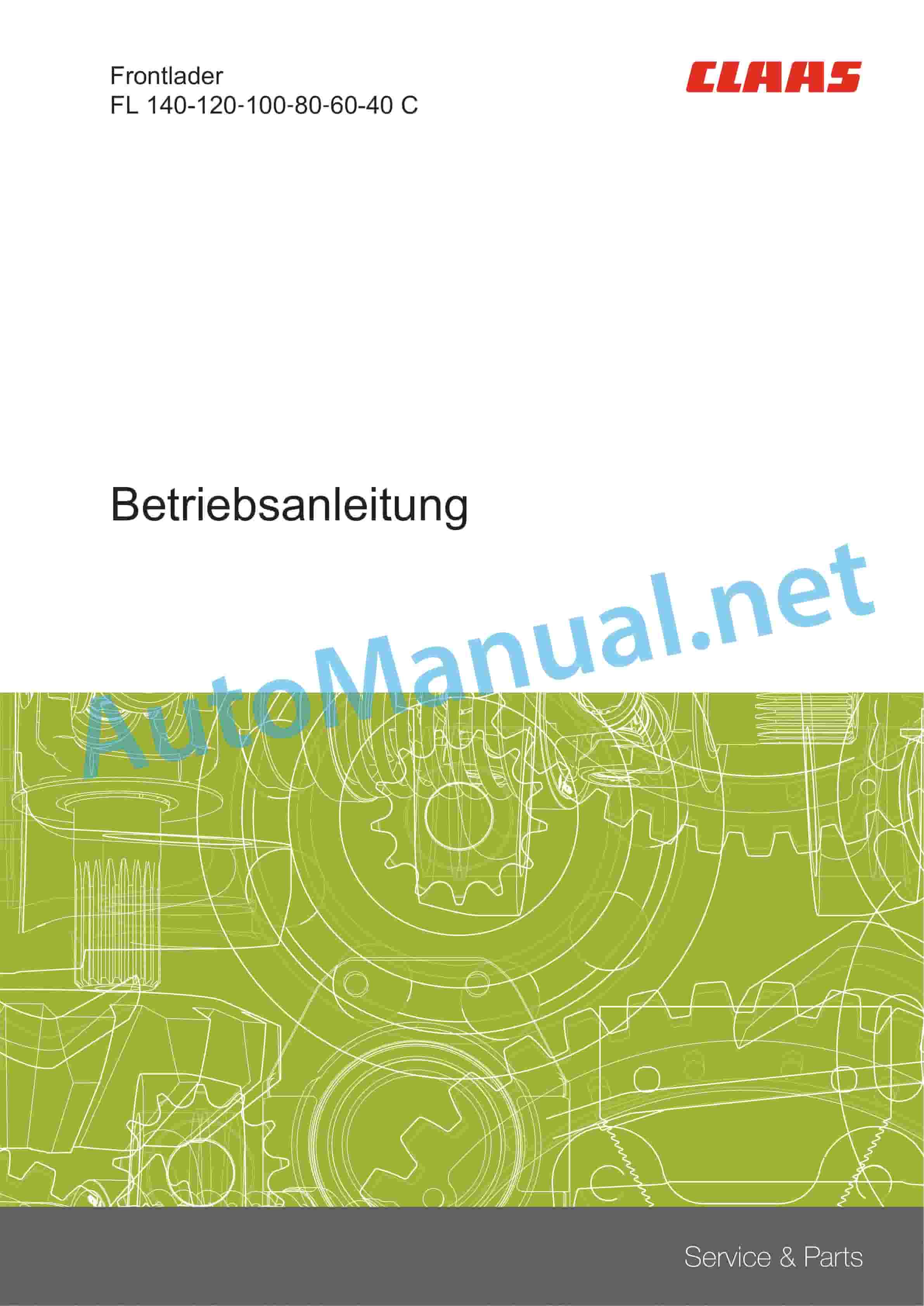 Claas FRONTLOADER 140C-40 C (B90) Tractor Operator Manual DE 2 Claas FRONTLOADER 140C-40 C (B90) Tractor Operator Manual DE - Image 2