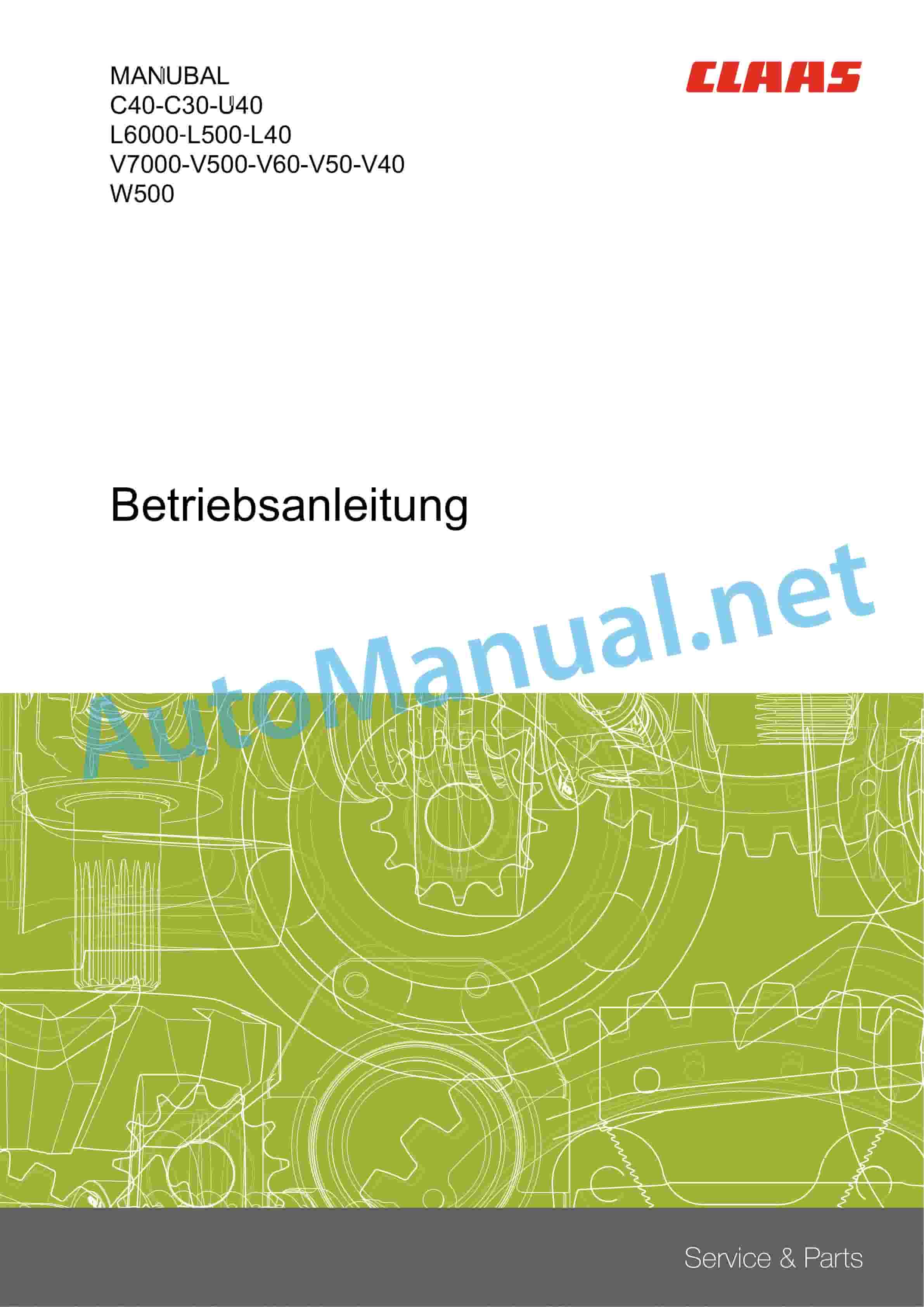 Claas FRONTLOADER 250-40 (B91) Tractor Operator Manual DE 1 Claas FRONTLOADER 250-40 (B91) Tractor Operator Manual DE