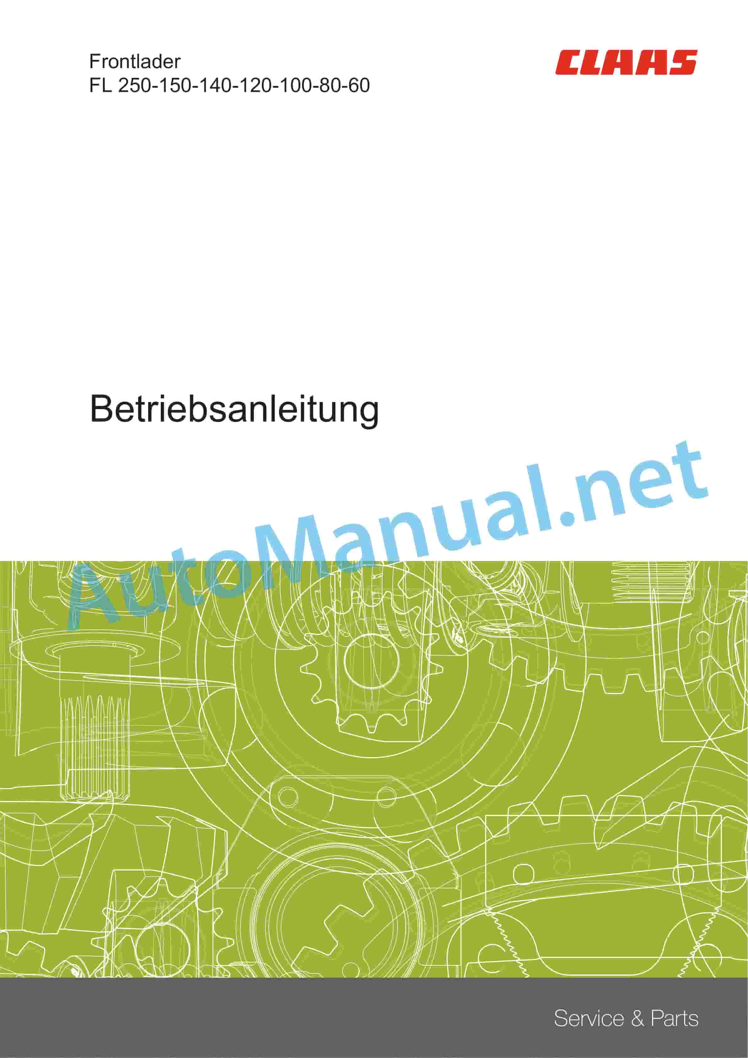Claas FRONTLOADER 250-40 (B91) Tractor Operator Manual DE 2 Claas FRONTLOADER 250-40 (B91) Tractor Operator Manual DE - Image 2