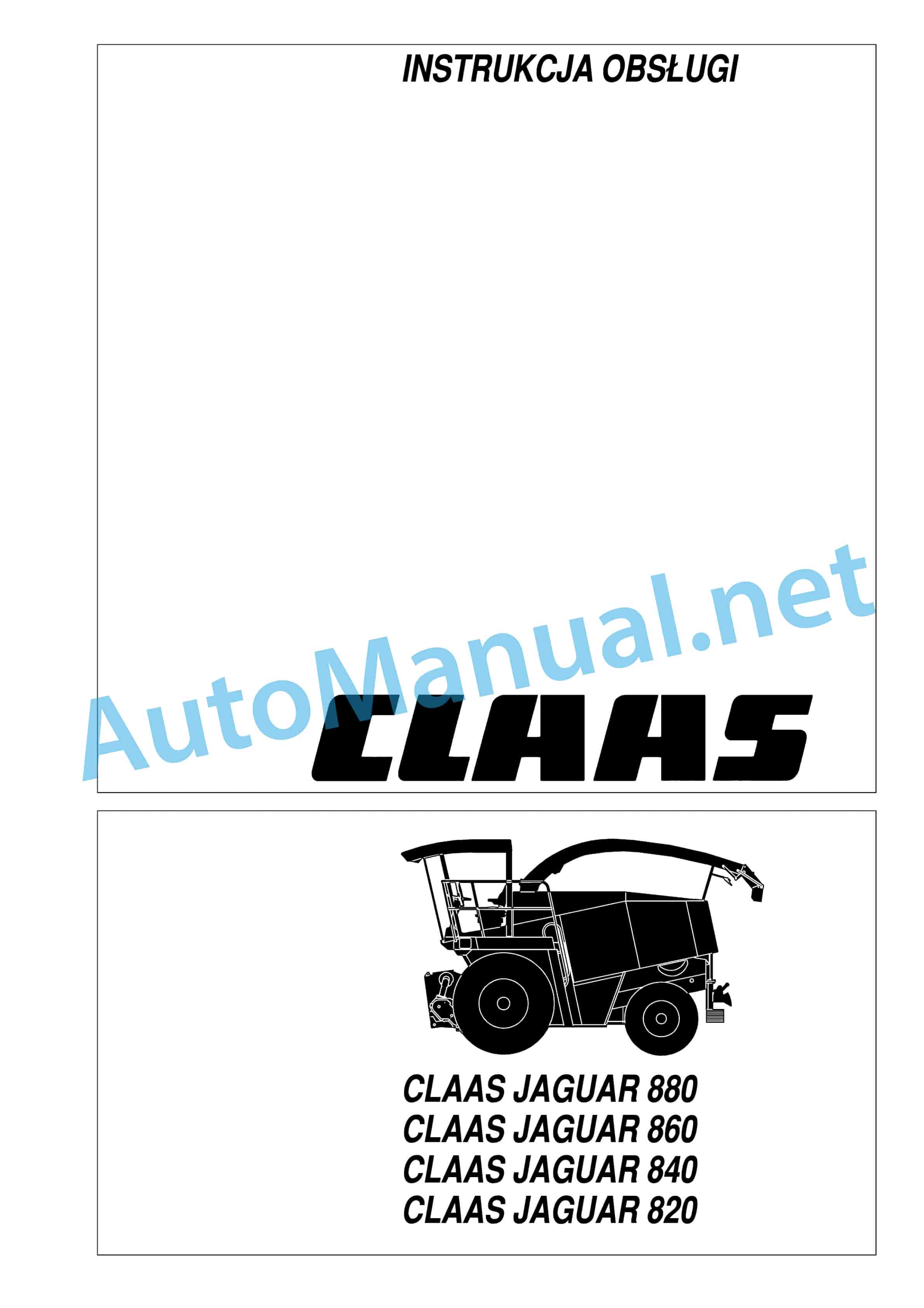 Claas JAGUAR 860 (489) Forage Harvesters Operator Manual PL