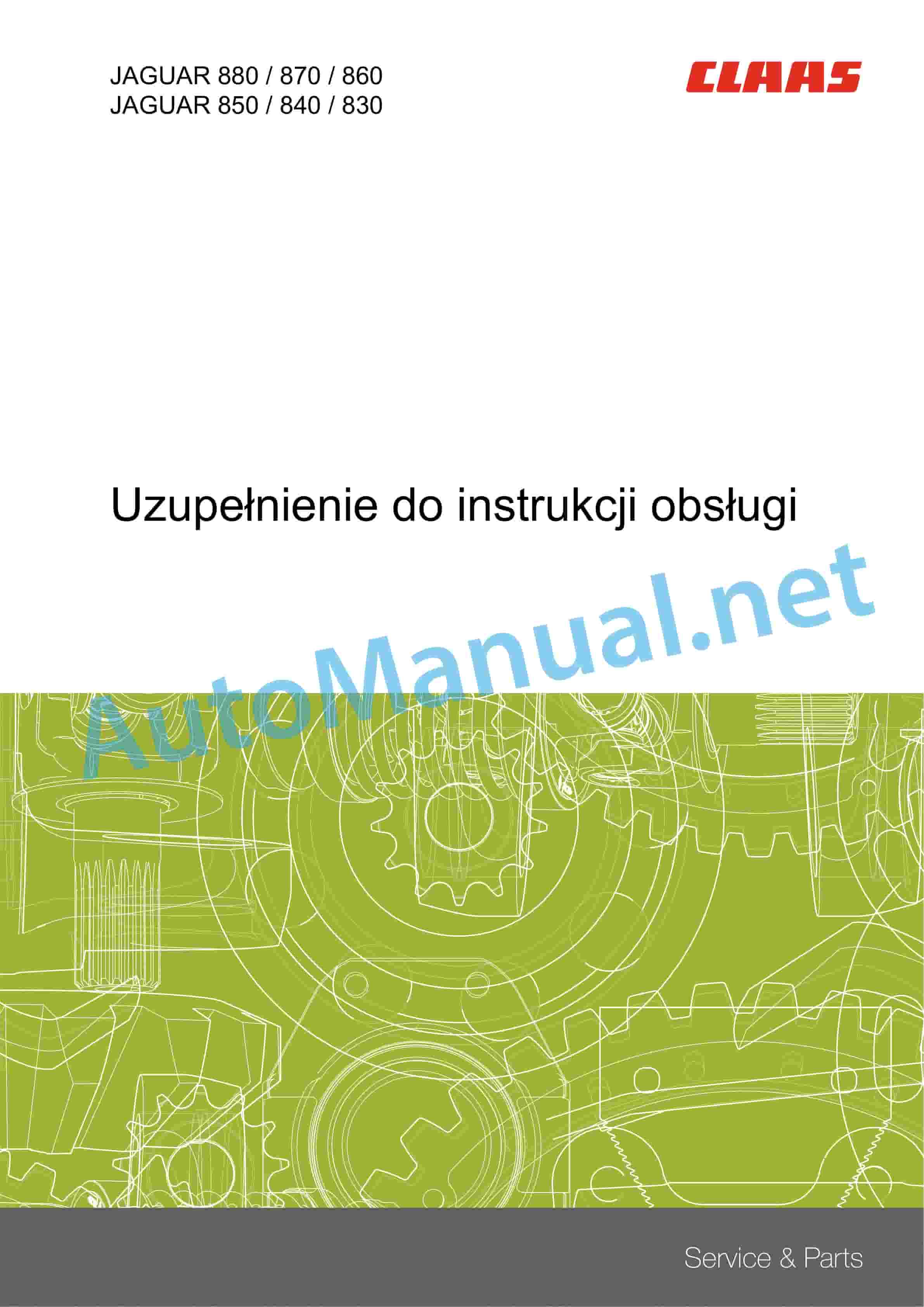 Claas JAGUAR 880-830 (496) Forage Harvesters Operator Manual PL 2 Claas JAGUAR 880-830 (496) Forage Harvesters Operator Manual PL - Image 2