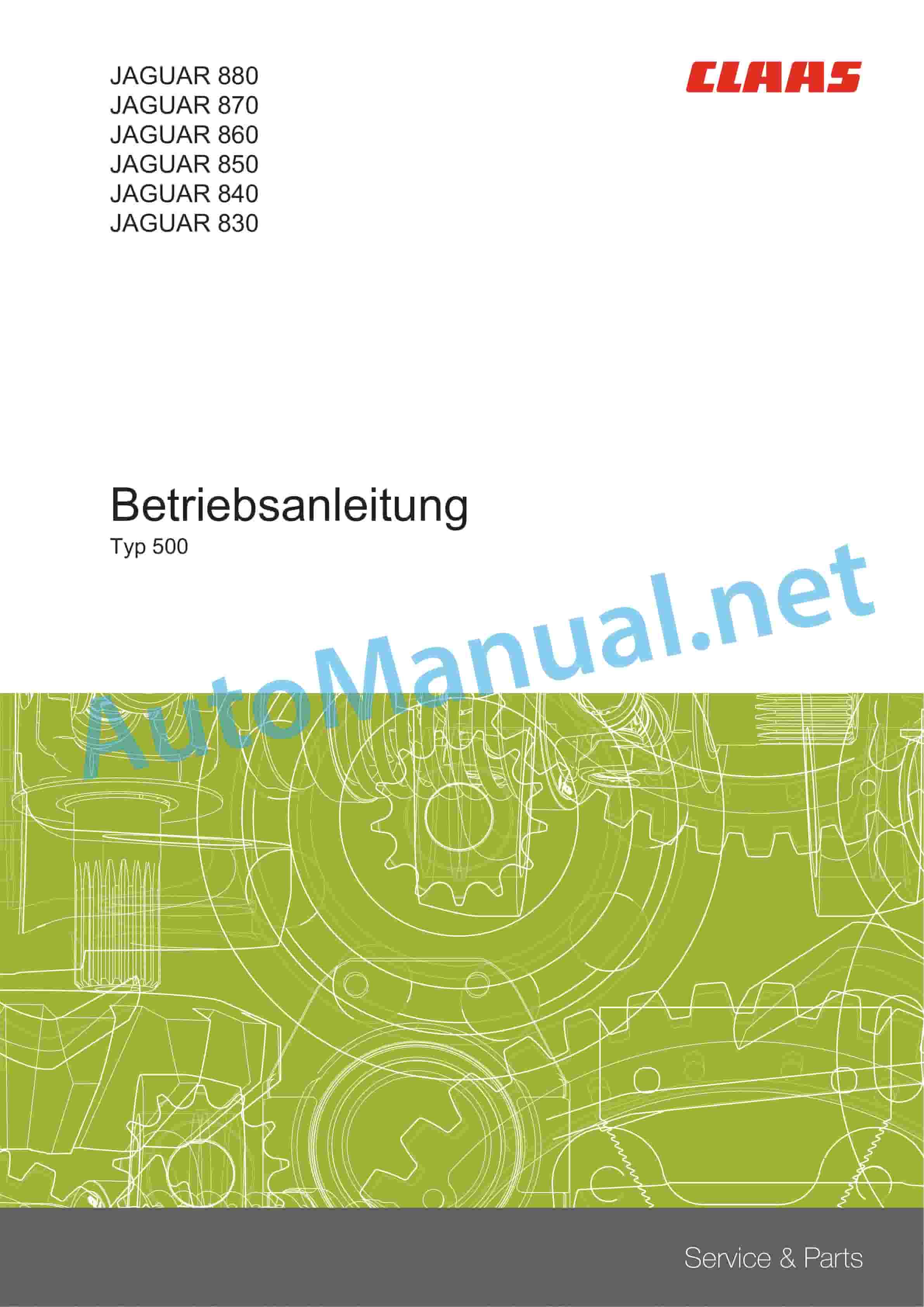 Claas JAGUAR 880-830 (500) Forage Harvesters Operator Manual DE 2 Claas JAGUAR 880-830 (500) Forage Harvesters Operator Manual DE - Image 2