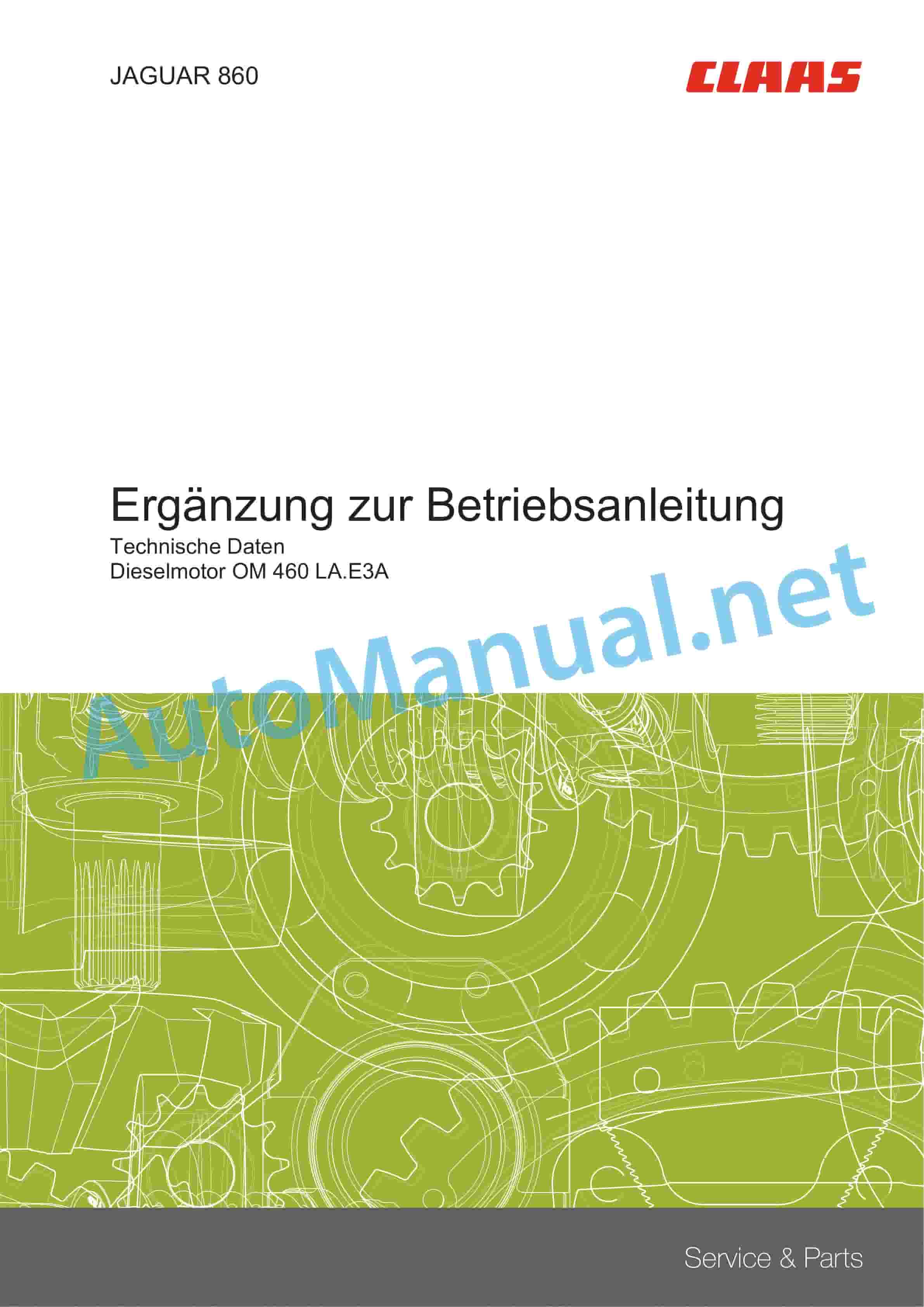Claas JAGUAR 880-830 (500) Forage Harvesters Operator Manual DE 3 Claas JAGUAR 880-830 (500) Forage Harvesters Operator Manual DE - Image 3