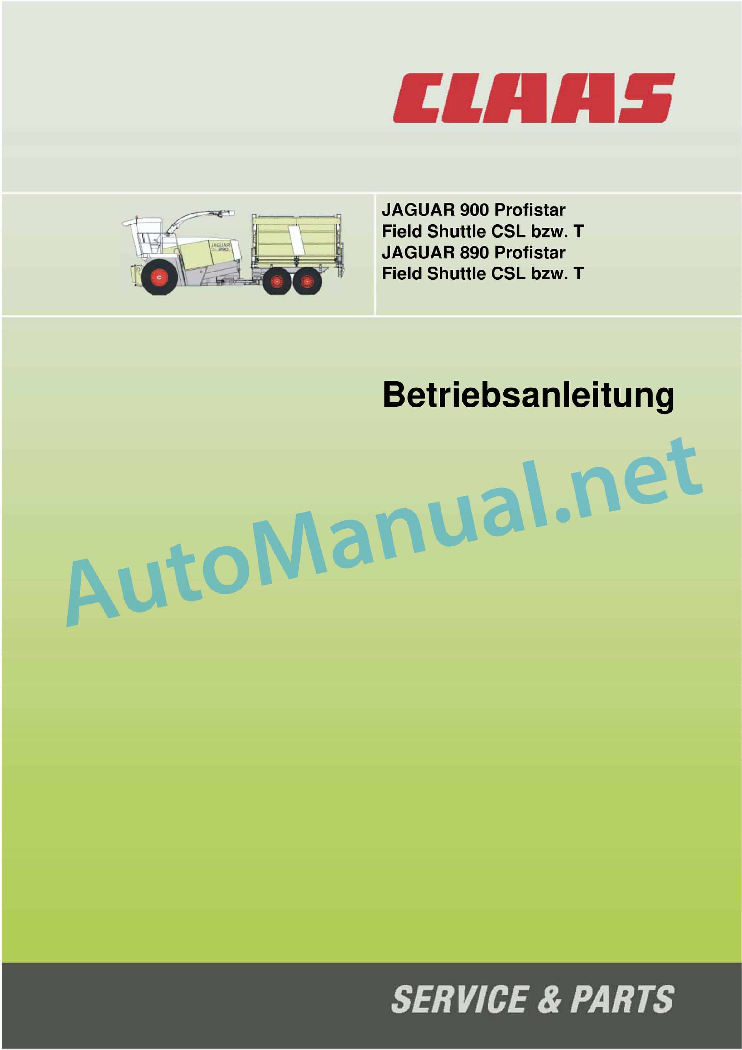Claas JAGUAR 900-830 (492) Forage Harvesters Operator Manual DE 4 Claas JAGUAR 900-830 (492) Forage Harvesters Operator Manual DE - Image 4