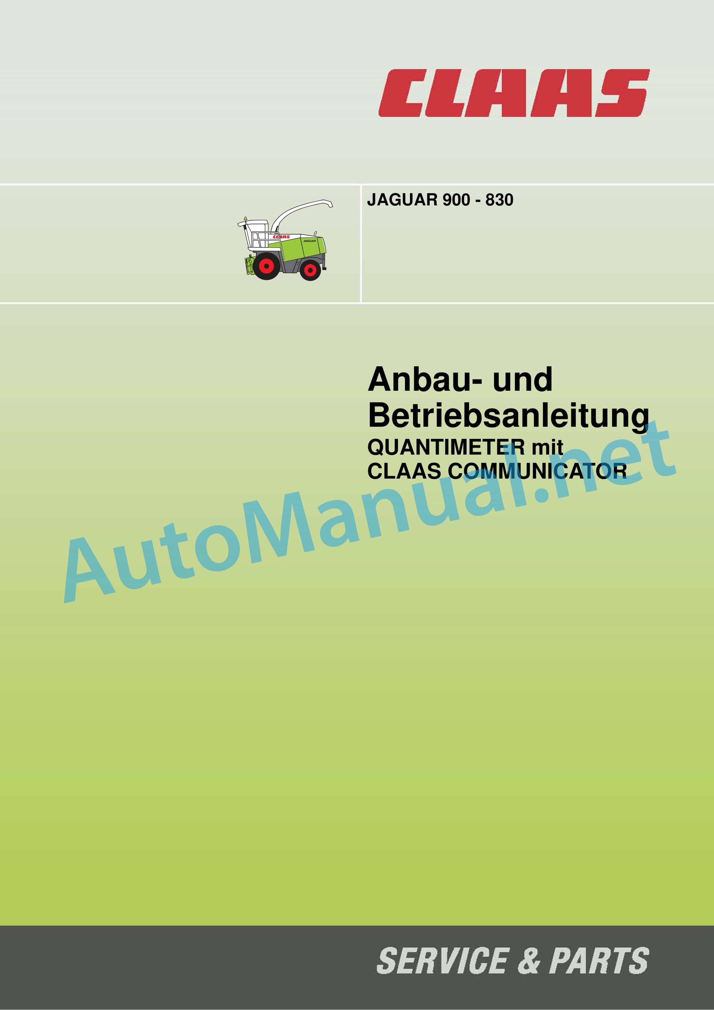 Claas JAGUAR 900-830 (493) Forage Harvesters Operator Manual DE 10 Claas JAGUAR 900-830 (493) Forage Harvesters Operator Manual DE - Image 10