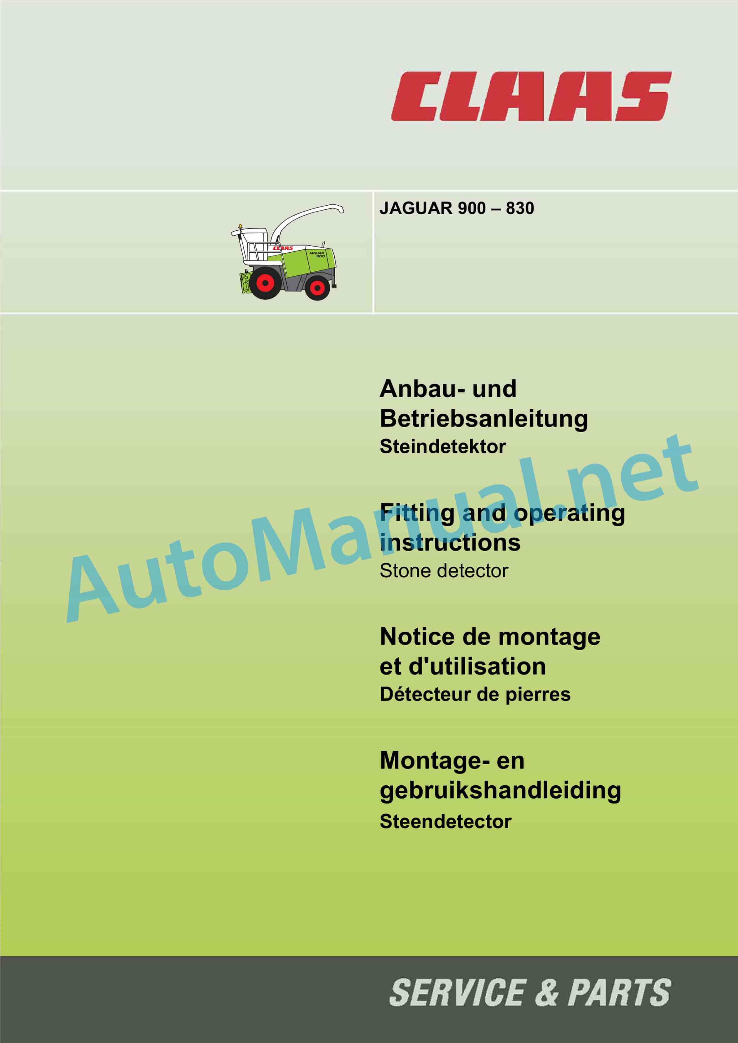 Claas JAGUAR 900-830 (493) Forage Harvesters Operator Manual DE 3 Claas JAGUAR 900-830 (493) Forage Harvesters Operator Manual DE - Image 3