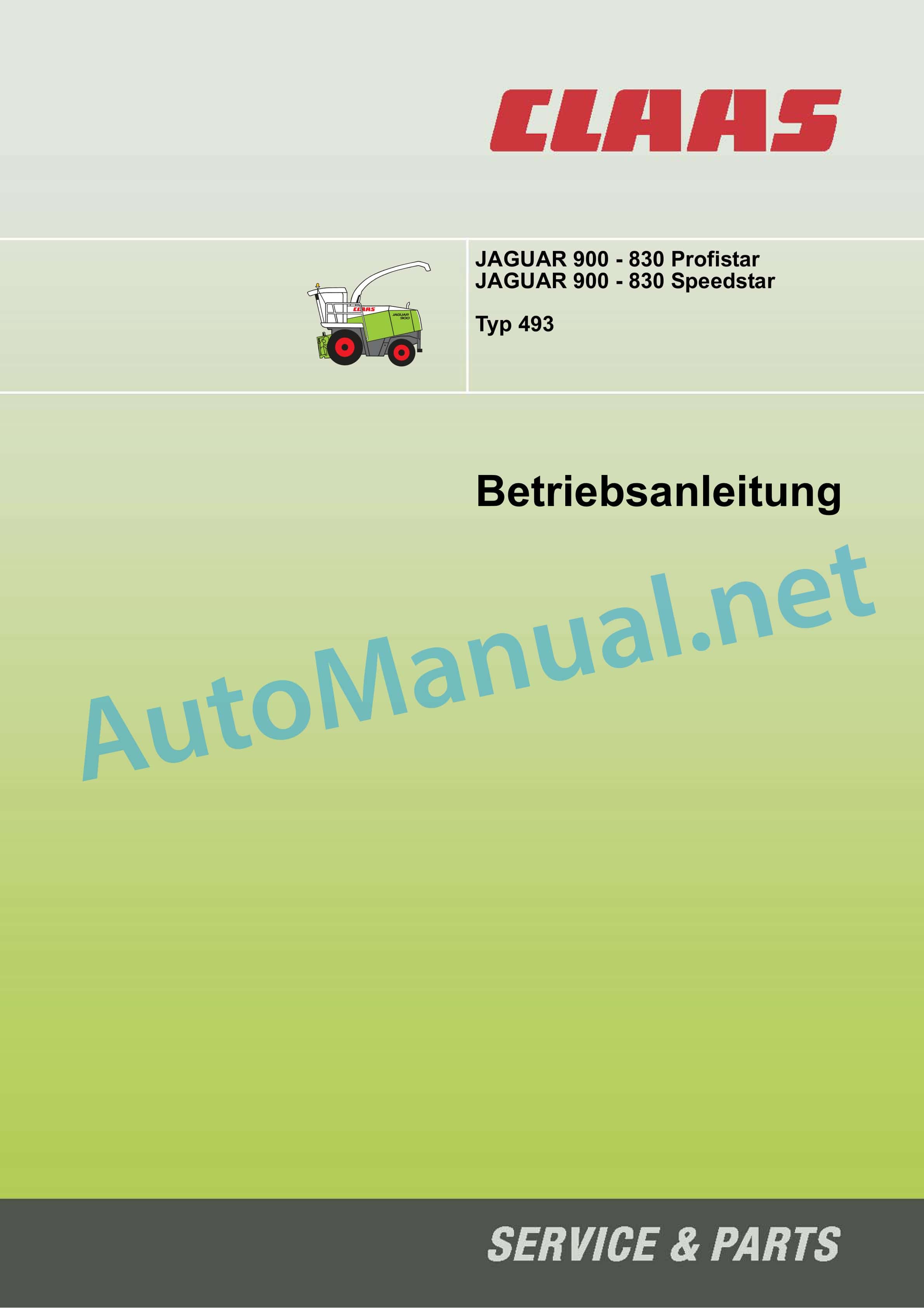 Claas JAGUAR 900-830 (493) Forage Harvesters Operator Manual DE 4 Claas JAGUAR 900-830 (493) Forage Harvesters Operator Manual DE - Image 4