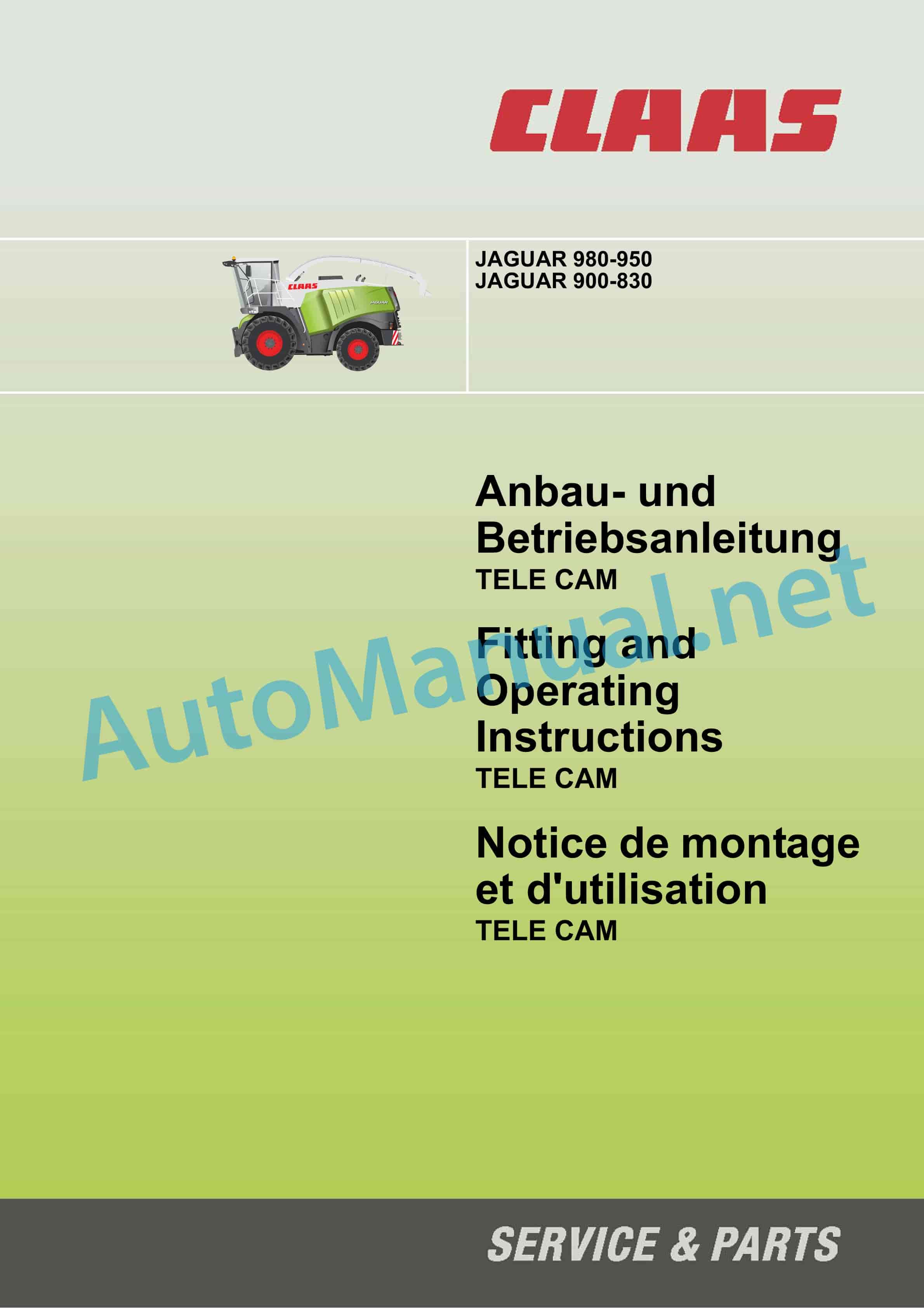 Claas JAGUAR 980-930 (494) Forage Harvesters Operator Manual DE 10 Claas JAGUAR 980-930 (494) Forage Harvesters Operator Manual DE - Image 10