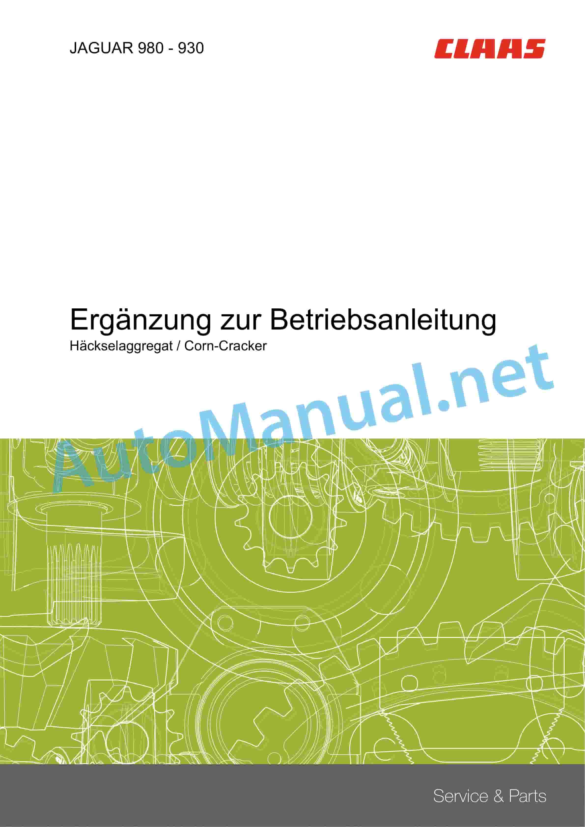 Claas JAGUAR 980-930 (494) Forage Harvesters Operator Manual DE 4 Claas JAGUAR 980-930 (494) Forage Harvesters Operator Manual DE - Image 4