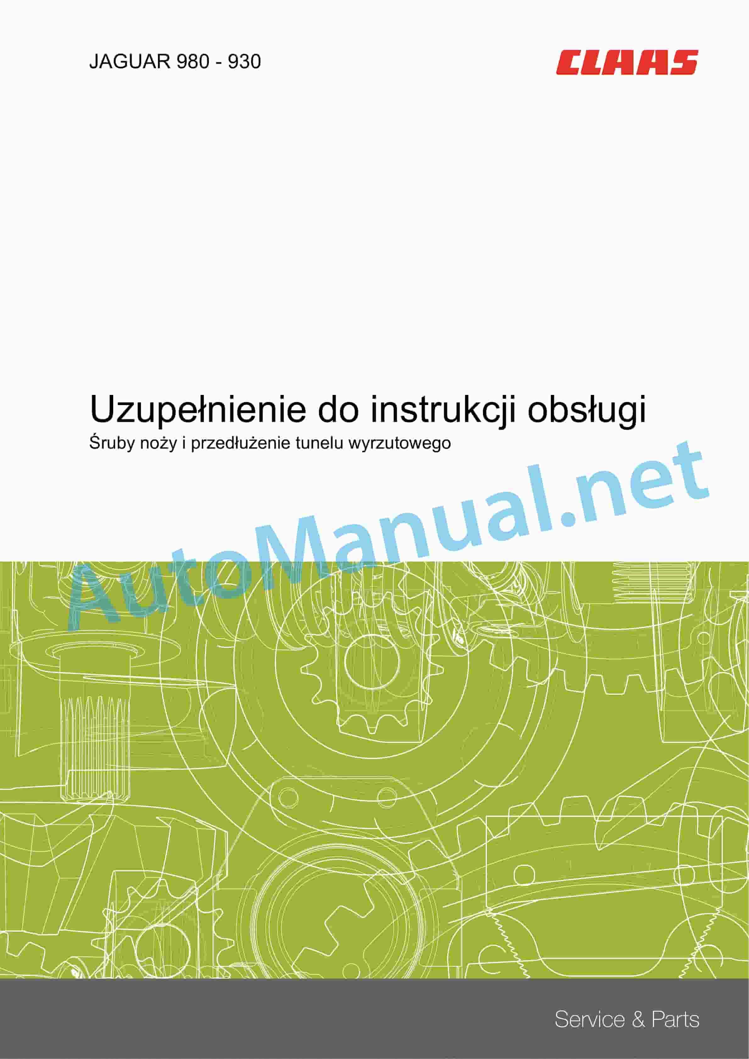 Claas JAGUAR 980-930 (494) Forage Harvesters Operator Manual PL 3 Claas JAGUAR 980-930 (494) Forage Harvesters Operator Manual PL - Image 3