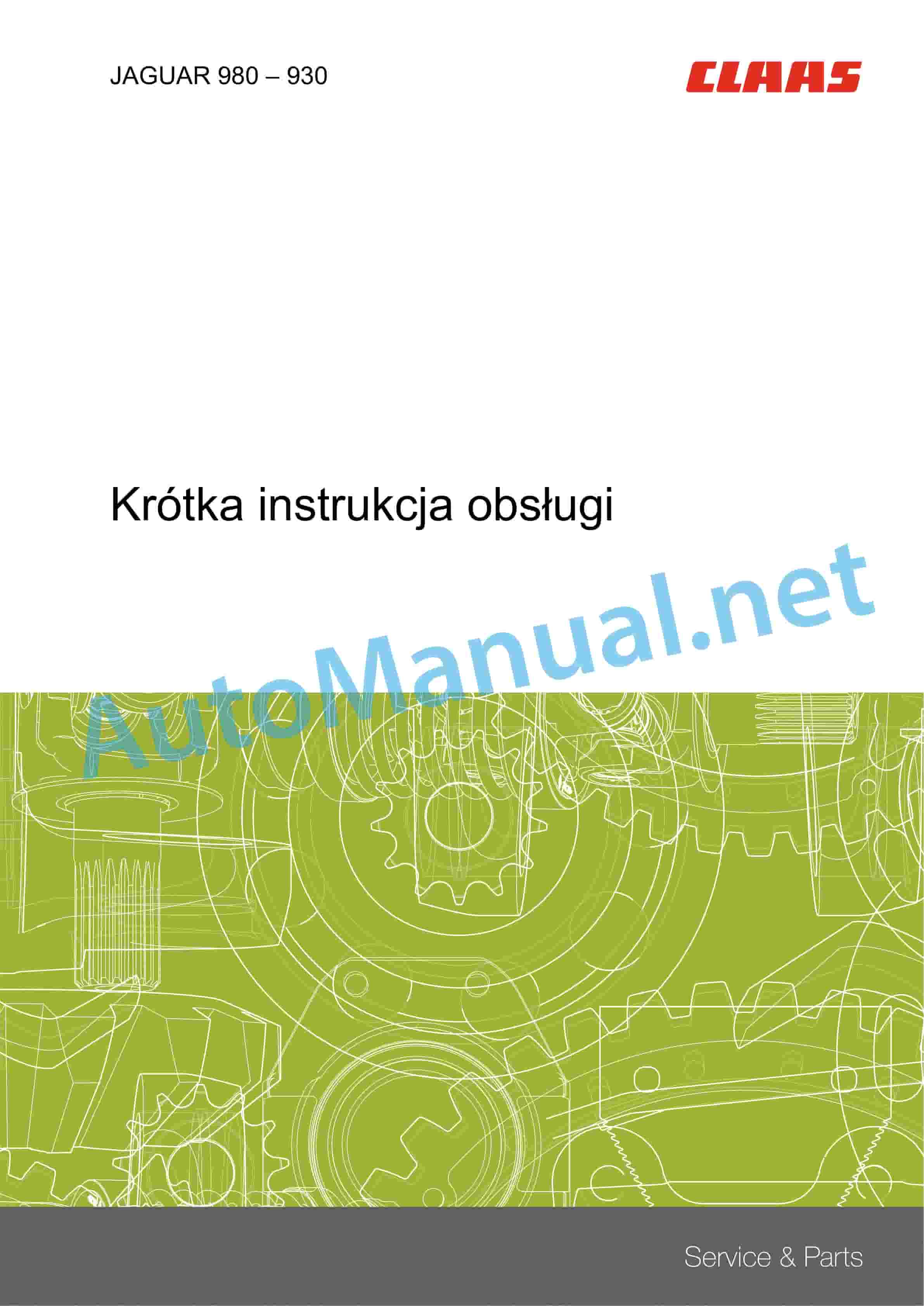 Claas JAGUAR 980-930 (494) Forage Harvesters Operator Manual PL 5 Claas JAGUAR 980-930 (494) Forage Harvesters Operator Manual PL - Image 5