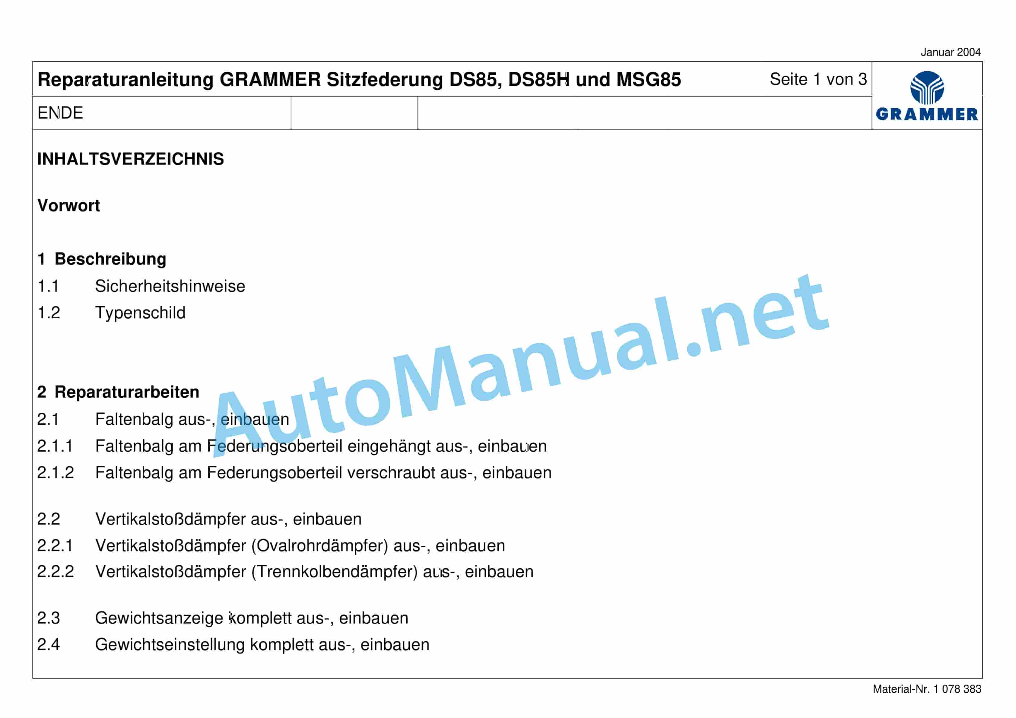Claas JAGUAR 980-930 (494) Forage Harvesters Repair Manual DE