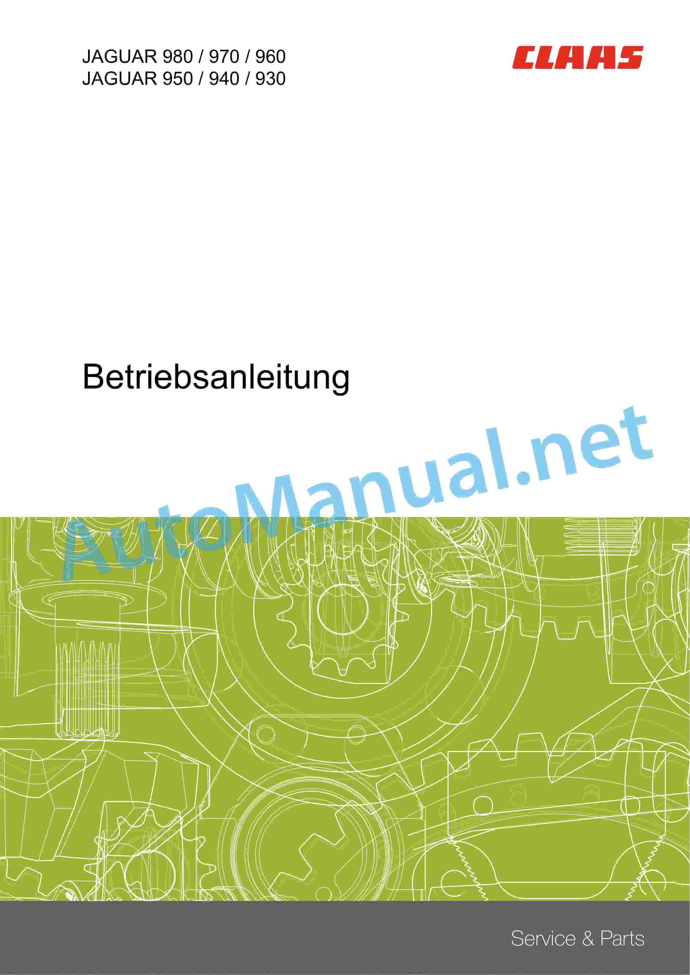 Claas JAGUAR 980-930 (497) Forage Harvesters Operator Manual DE 2 Claas JAGUAR 980-930 (497) Forage Harvesters Operator Manual DE - Image 2