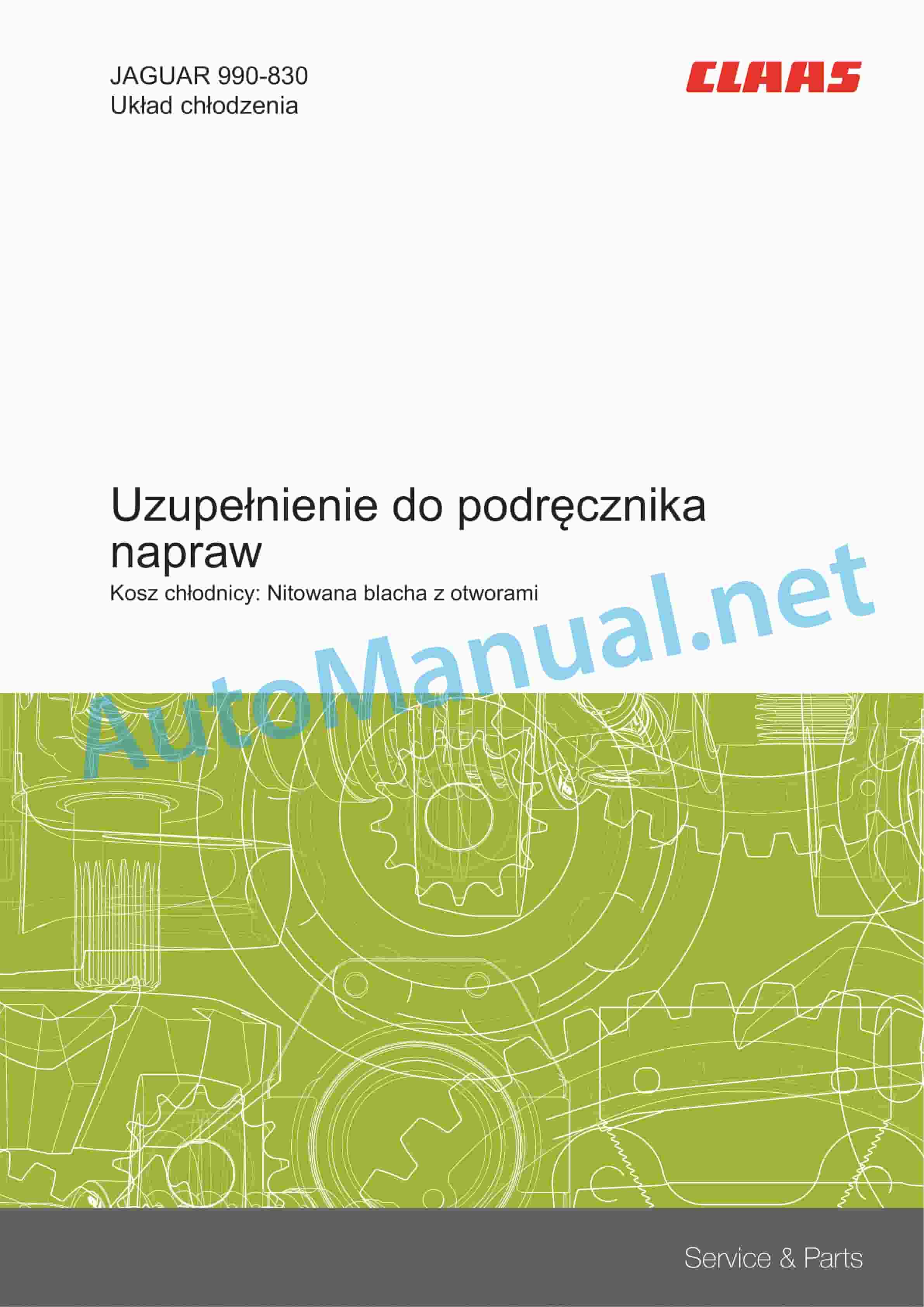 Claas JAGUAR 980-930 (498) Forage Harvesters Repair Manual PL 10 Claas JAGUAR 980-930 (498) Forage Harvesters Repair Manual PL - Image 10