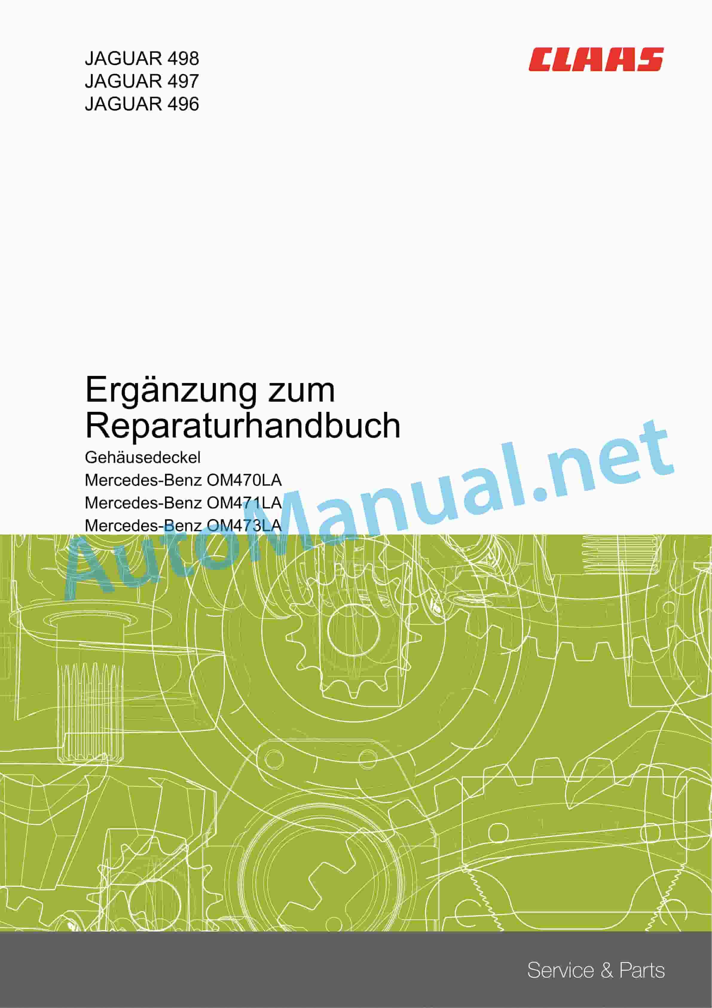 Claas JAGUAR 990 960 TERRA TRAC (499) Forage Harvesters Repair Manual DE 6 Claas JAGUAR 990 960 TERRA TRAC (499) Forage Harvesters Repair Manual DE - Image 6