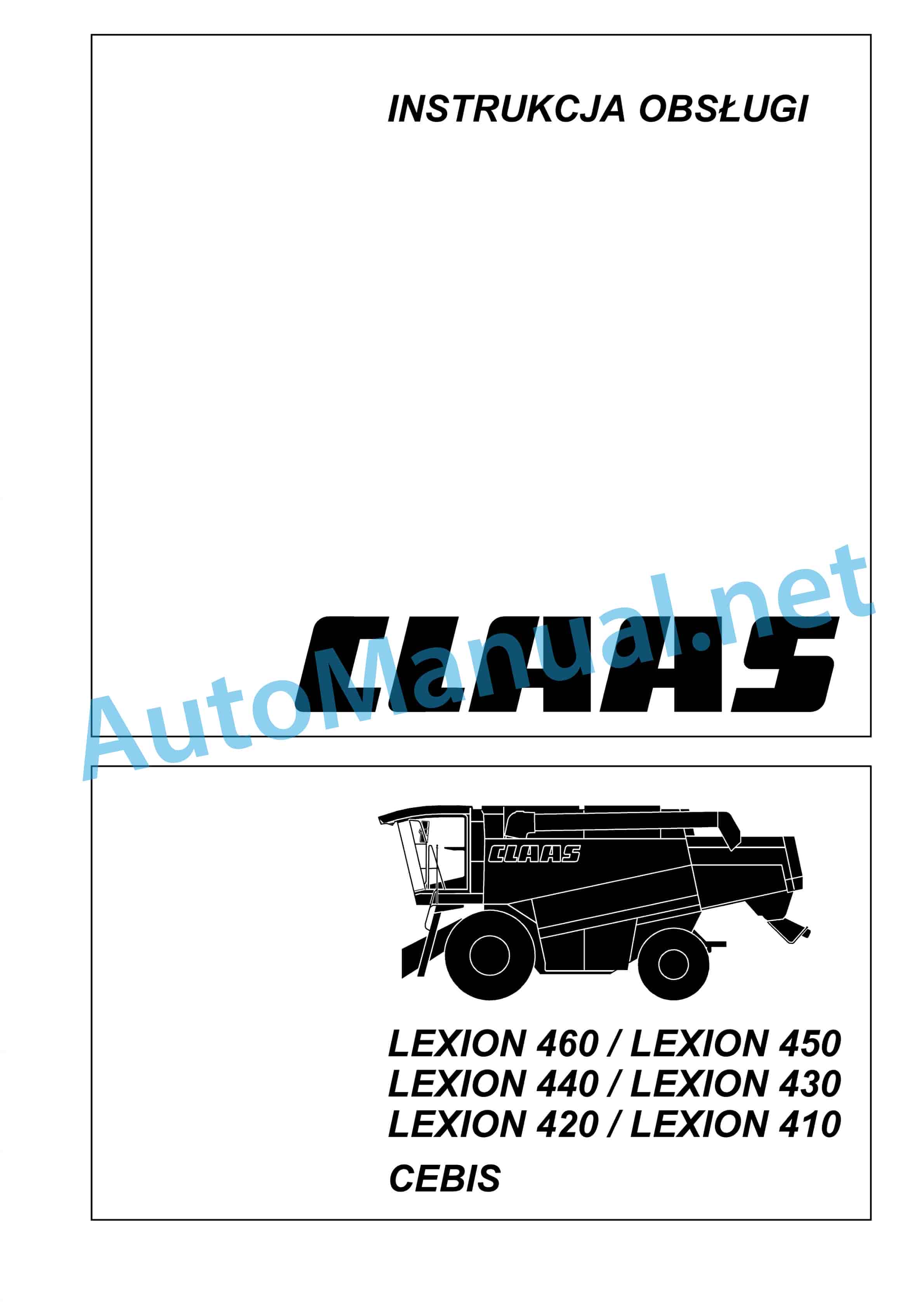 Claas LEXION 430-410 (543) Combine Operator Manual PL