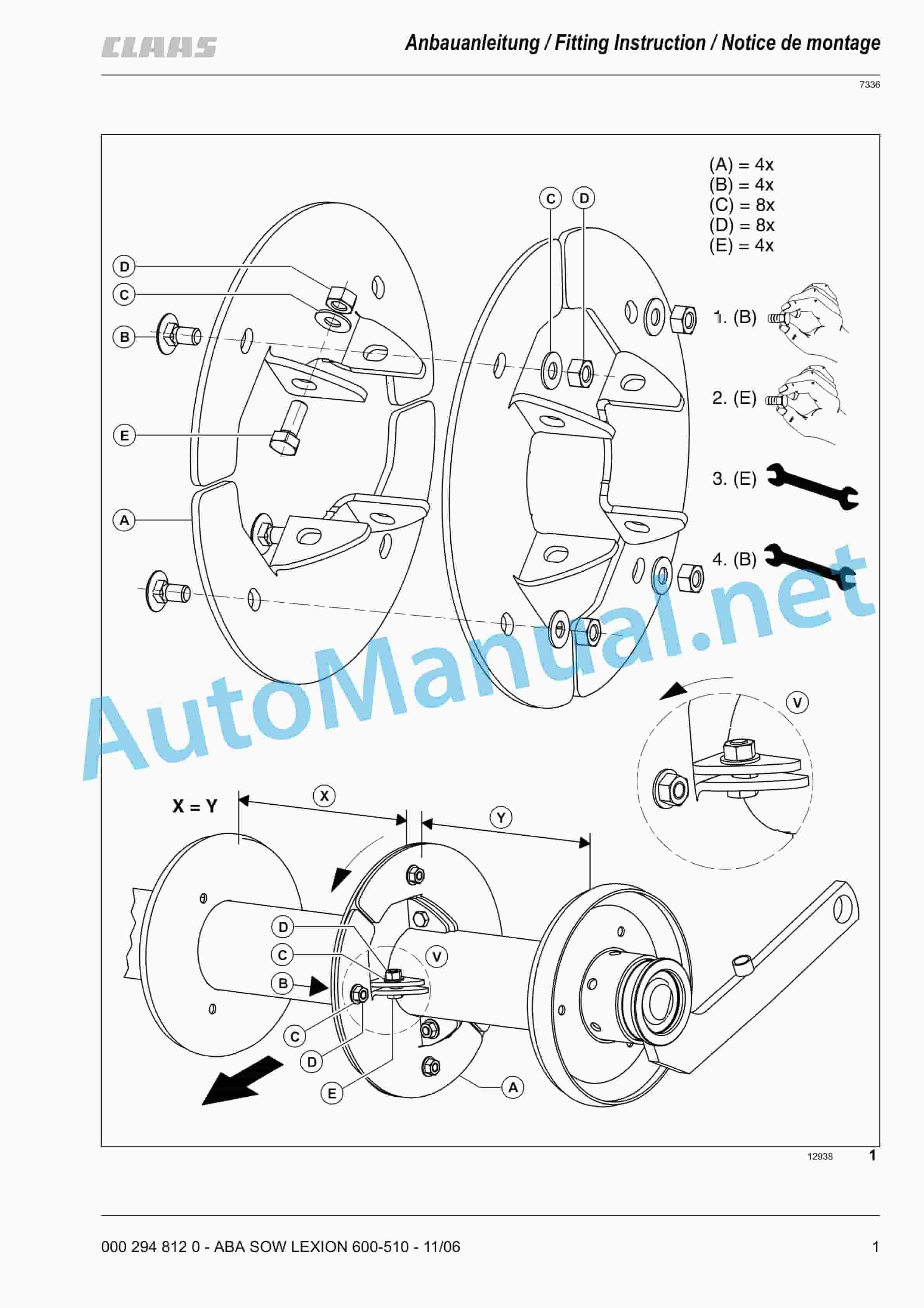 Claas LEXION 530-520 MONTANA (582) Combine Assembly Instruction DE 4 Claas LEXION 530-520 MONTANA (582) Combine Assembly Instruction DE - Image 4