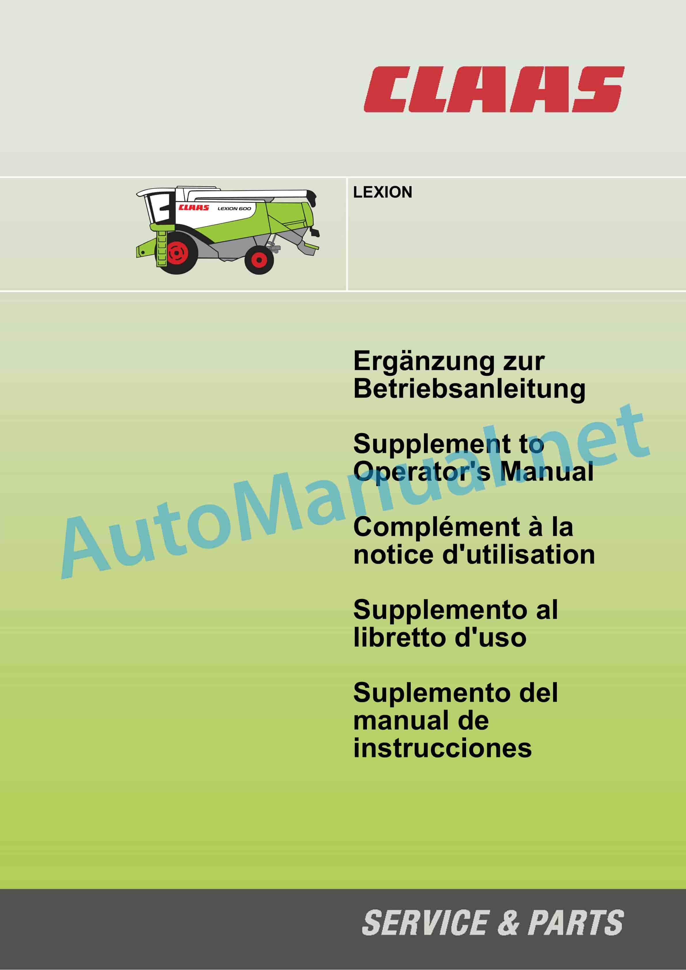 Claas LEXION 530-520 MONTANA (582) Combine Operator Manual DE 2 Claas LEXION 530-520 MONTANA (582) Combine Operator Manual DE - Image 2