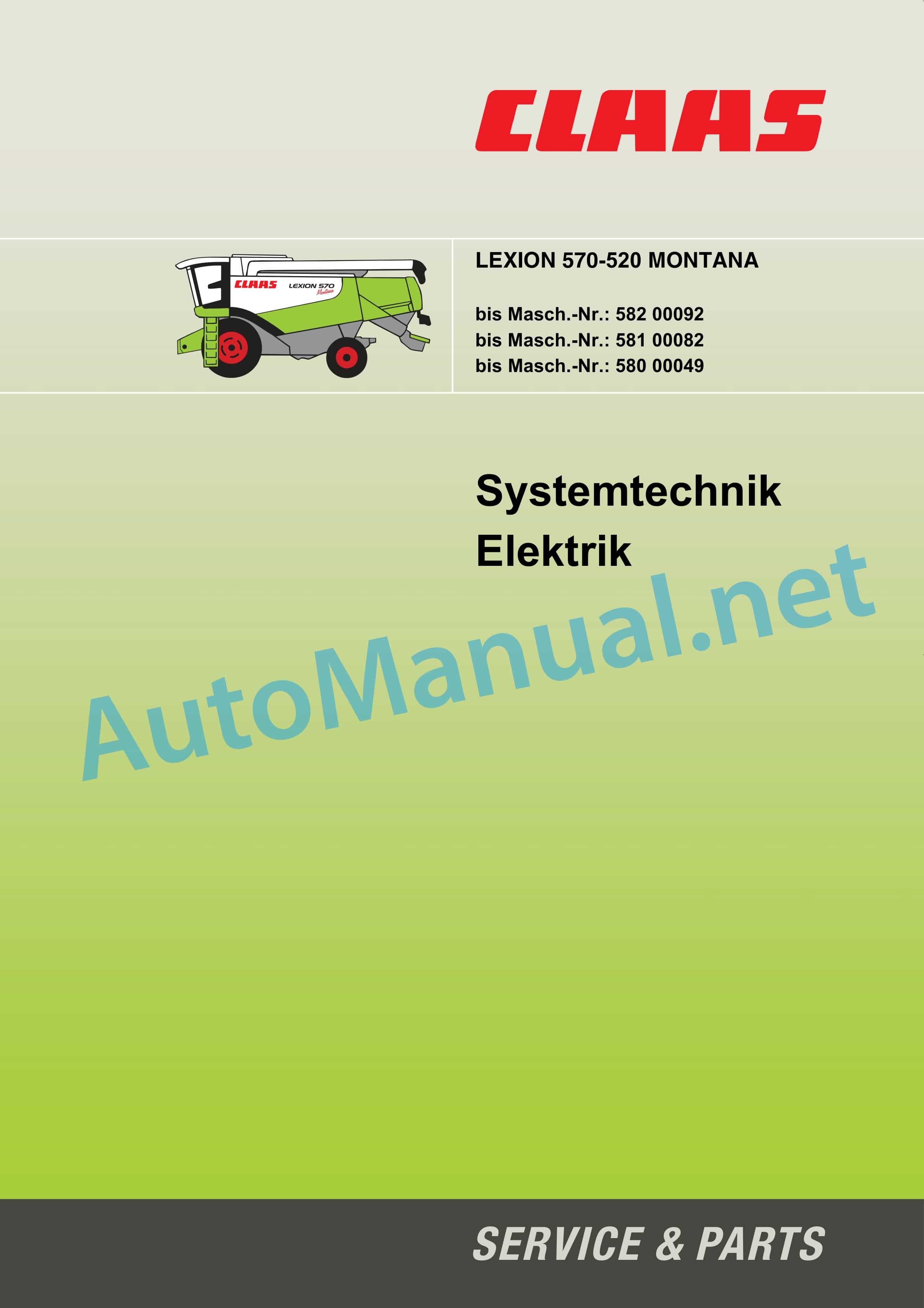 Claas LEXION 530-520 MONTANA (582) Combine Technical System DE 2 Claas LEXION 530-520 MONTANA (582) Combine Technical System DE - Image 2
