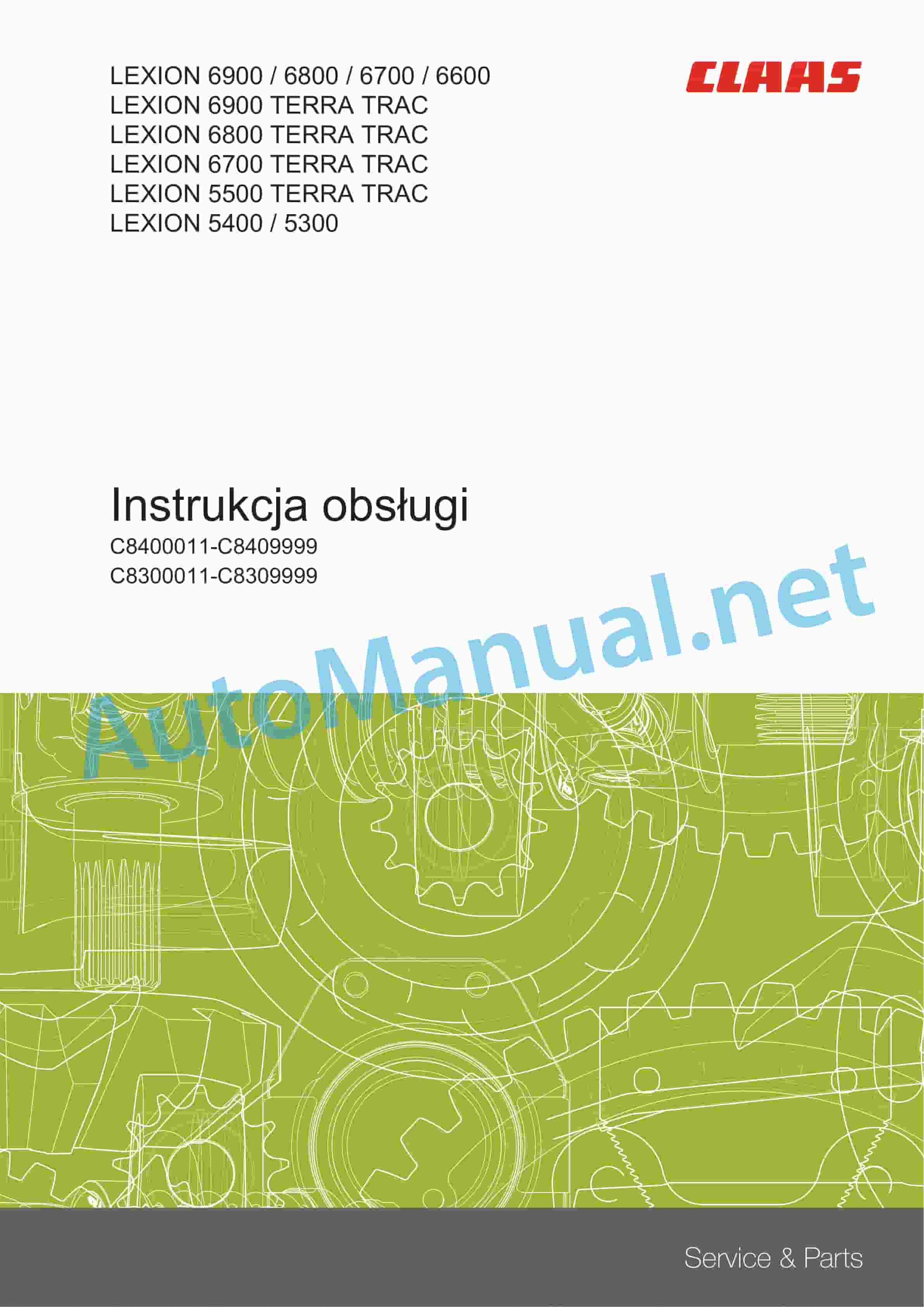 Claas LEXION 5500-5300 (C83) Combine Operator Manual PL