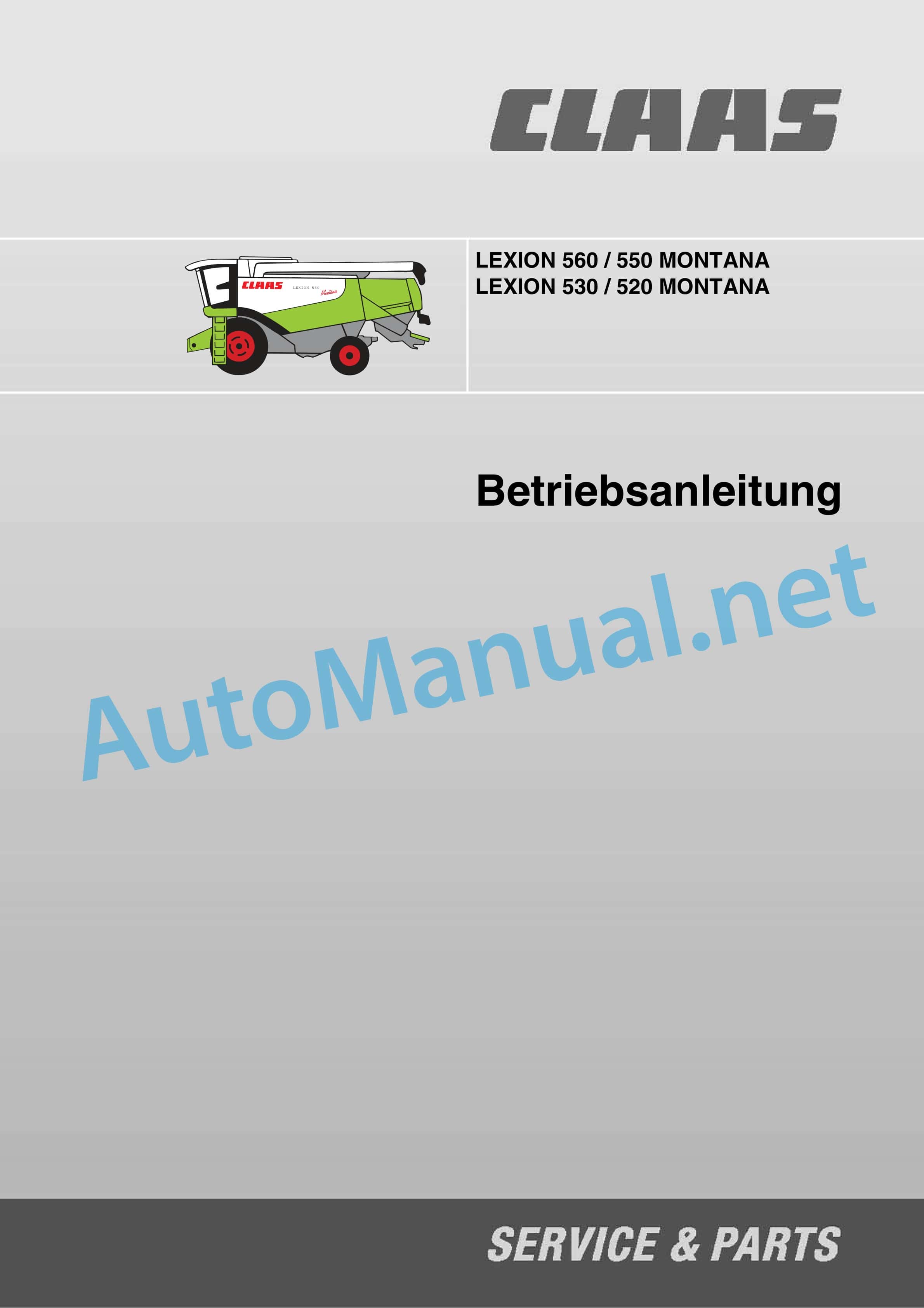 Claas LEXION 560-550 MONTANA (580) Combine Operator Manual DE 3 Claas LEXION 560-550 MONTANA (580) Combine Operator Manual DE - Image 3