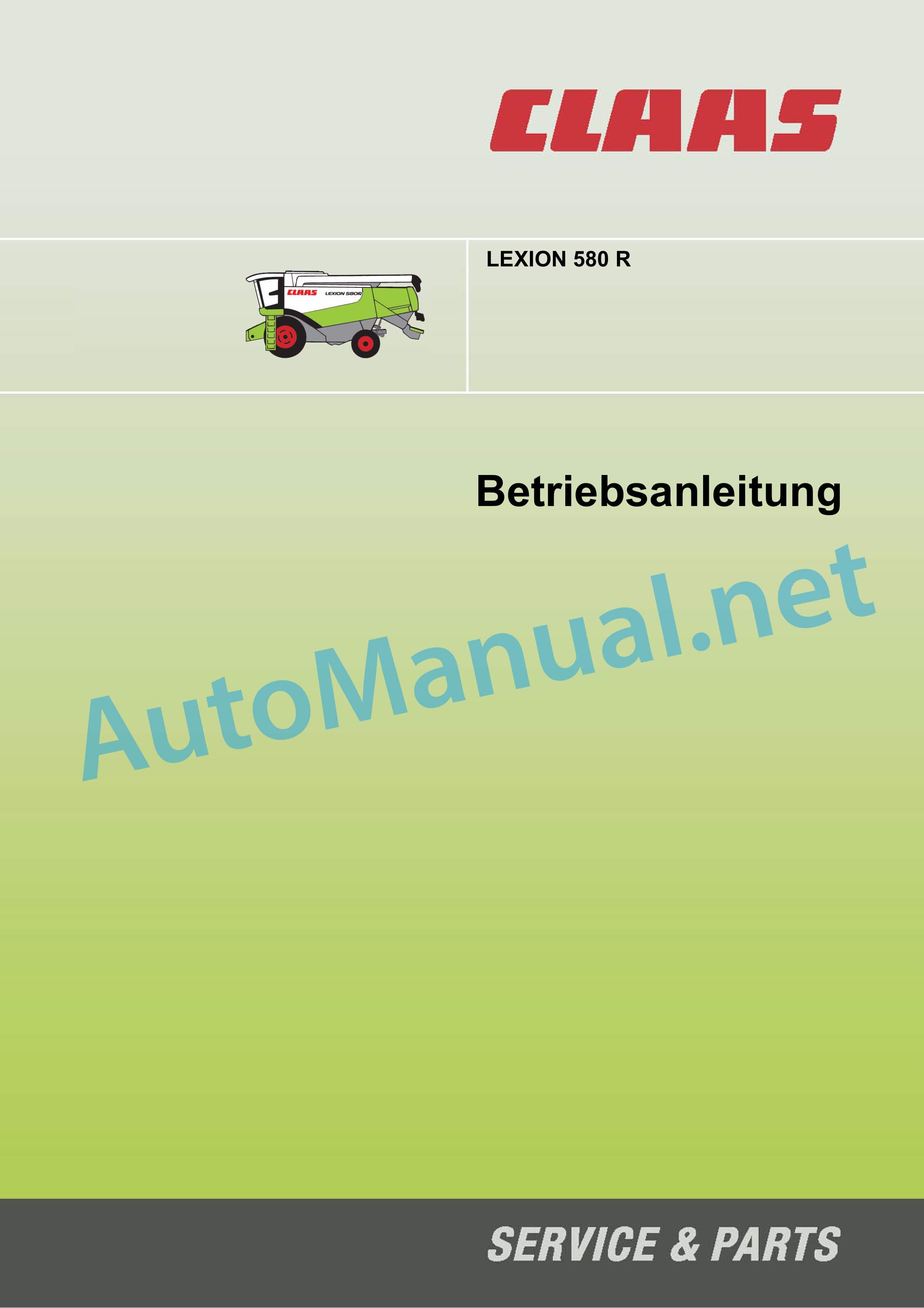 Alternative view of Claas LEXION 570 580 R (585) Combine Operator Manual DE