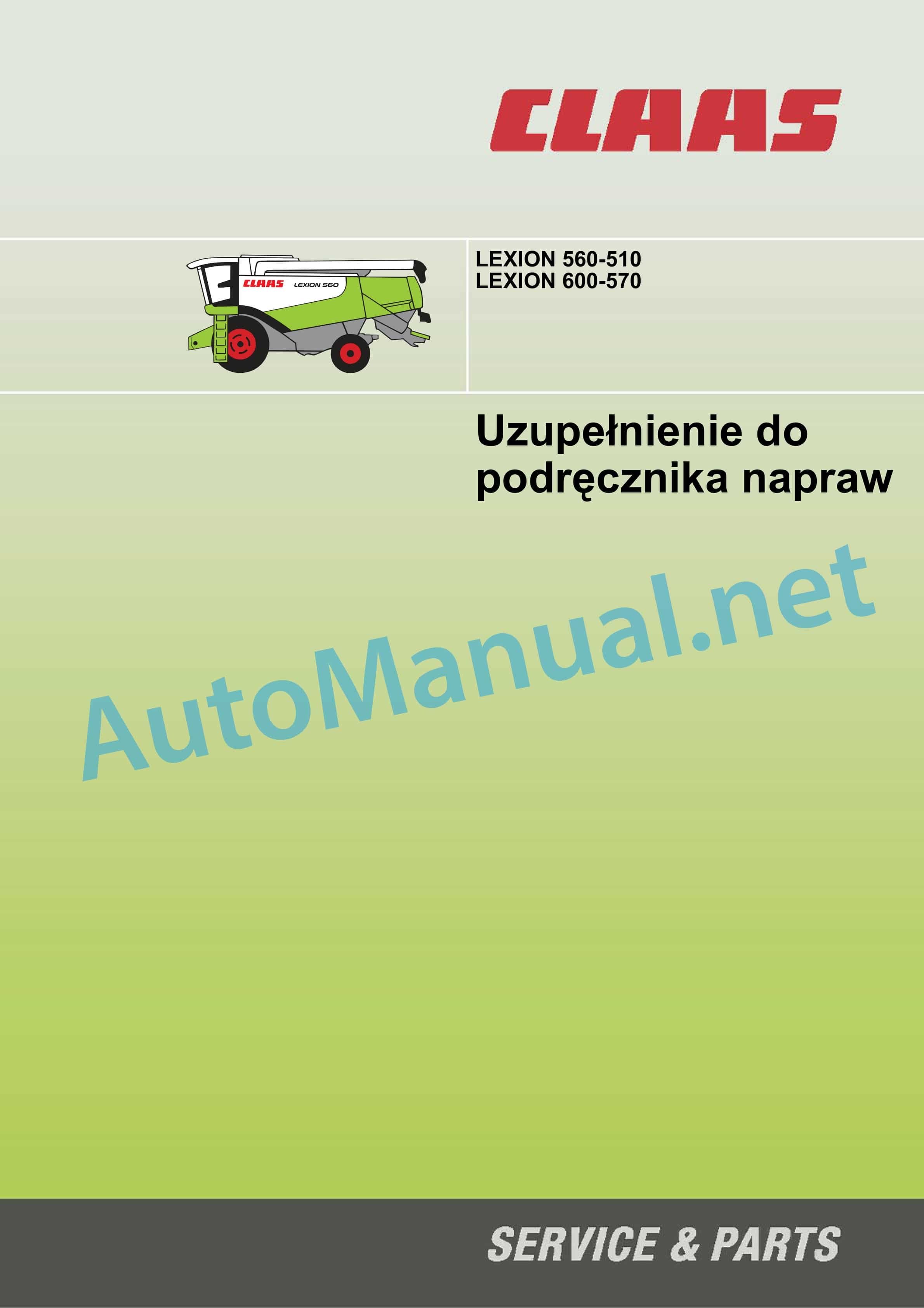 Claas LEXION 600 (589) Combine Repair Manual PL 2 Claas LEXION 600 (589) Combine Repair Manual PL - Image 2