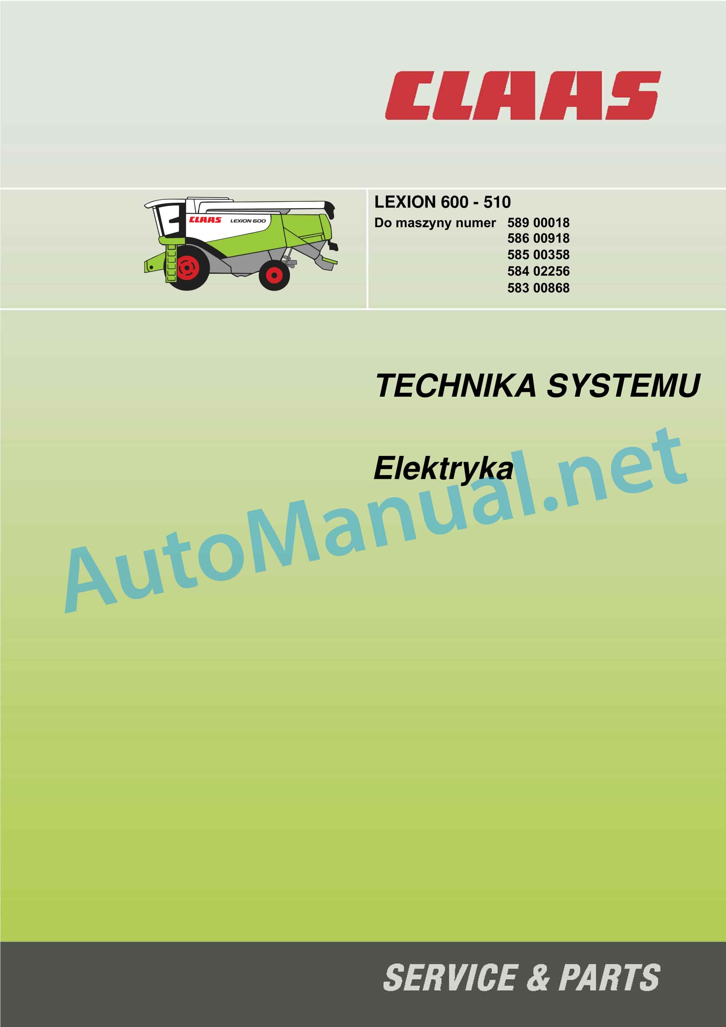 Claas LEXION 600 (589) Combine Technical System PL 2 Claas LEXION 600 (589) Combine Technical System PL - Image 2