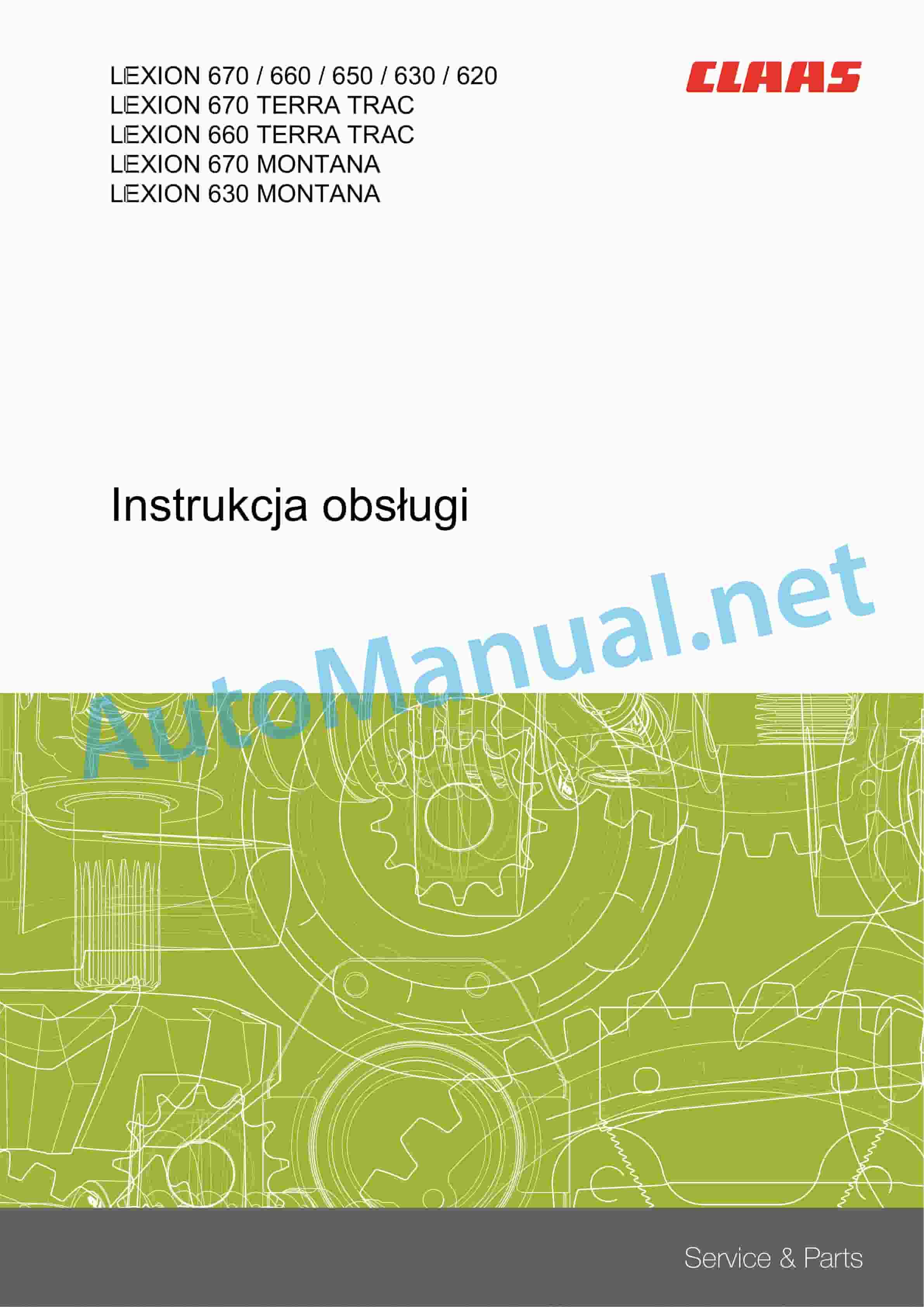 Claas LEXION 630-620 (C73) Combine Operator Manual PL