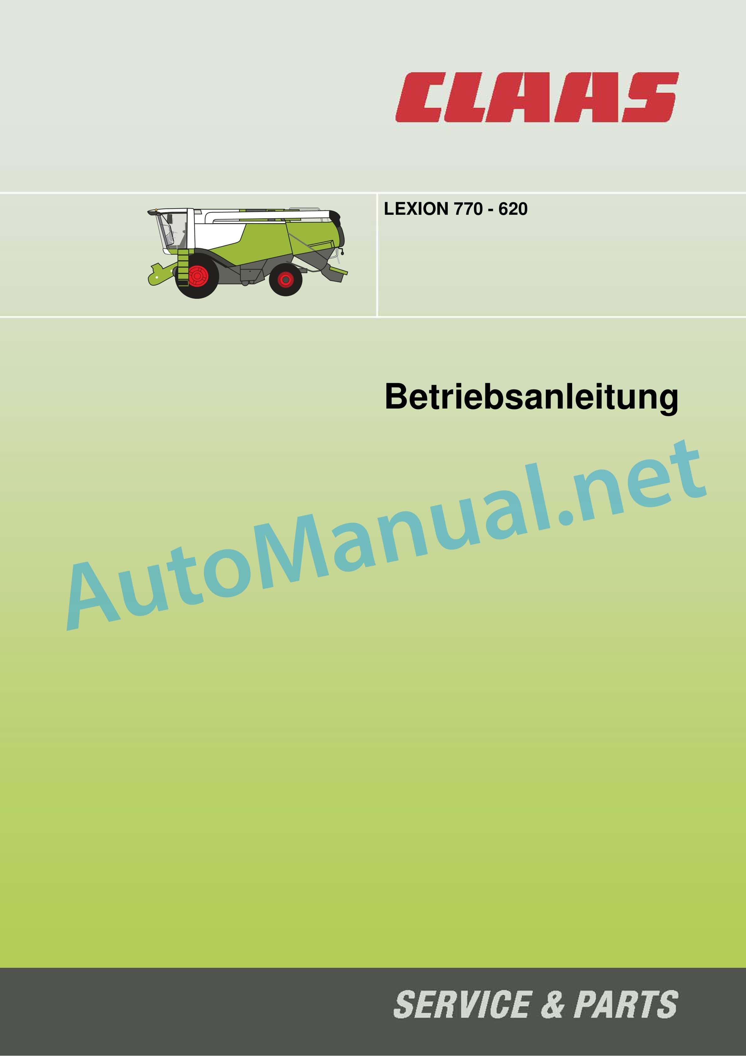 Alternative view of Claas LEXION 630 MONTANA (C52) Combine Operator Manual DE