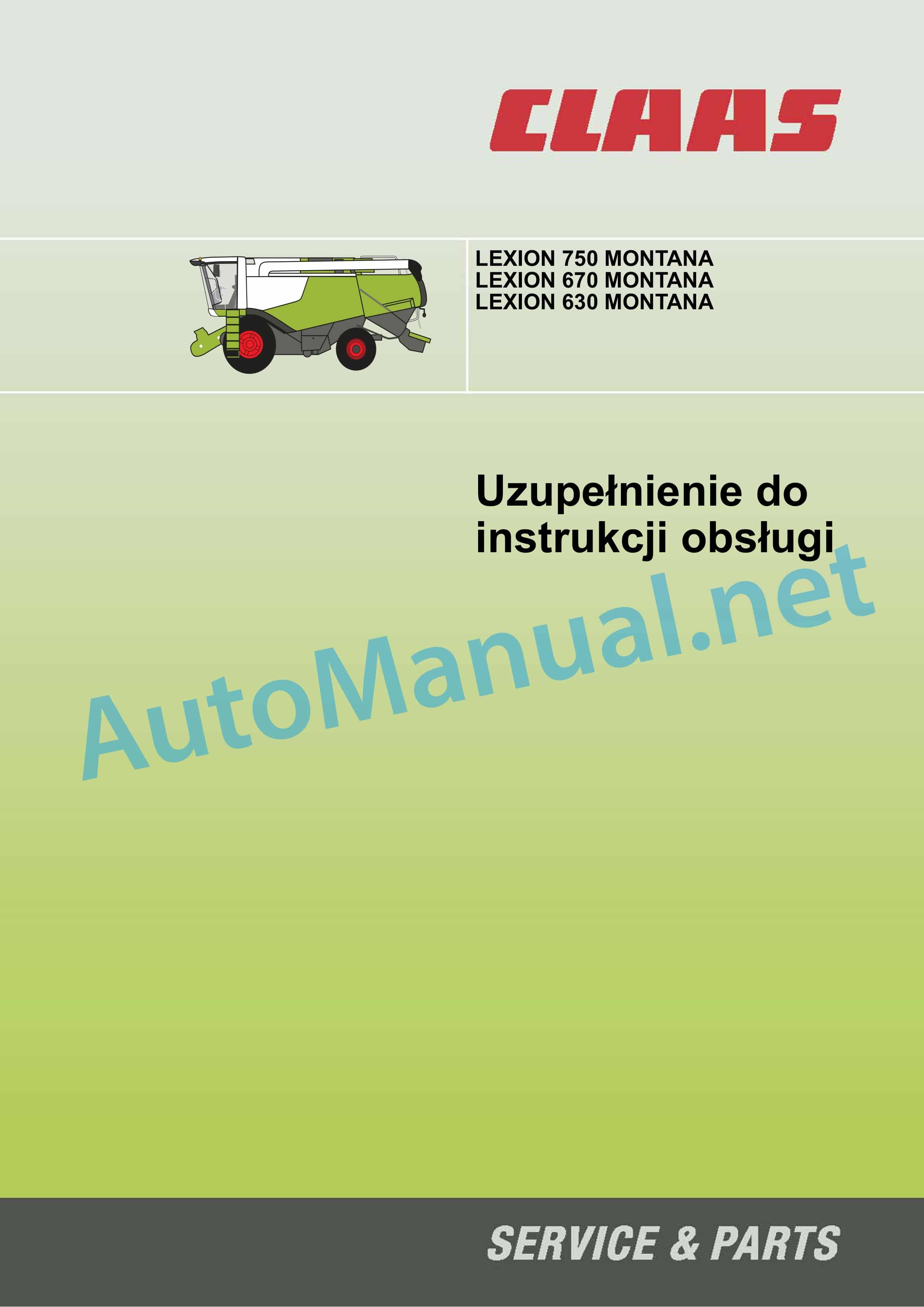 Claas LEXION 630 MONTANA (C52) Combine Operator Manual PL 3 Claas LEXION 630 MONTANA (C52) Combine Operator Manual PL - Image 3
