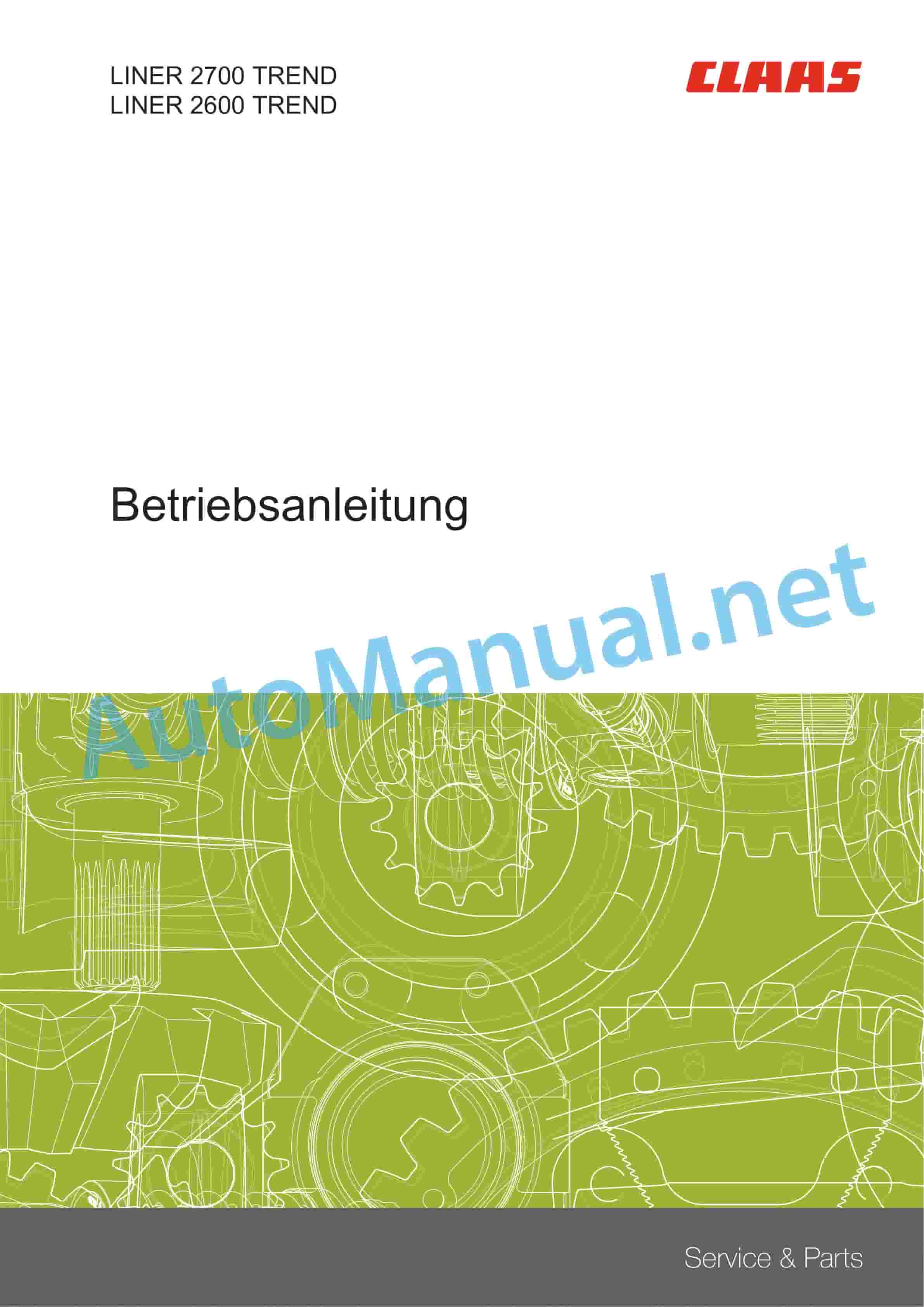 Claas LINER 2600 TREND (G22) Swathers Operator Manual DE