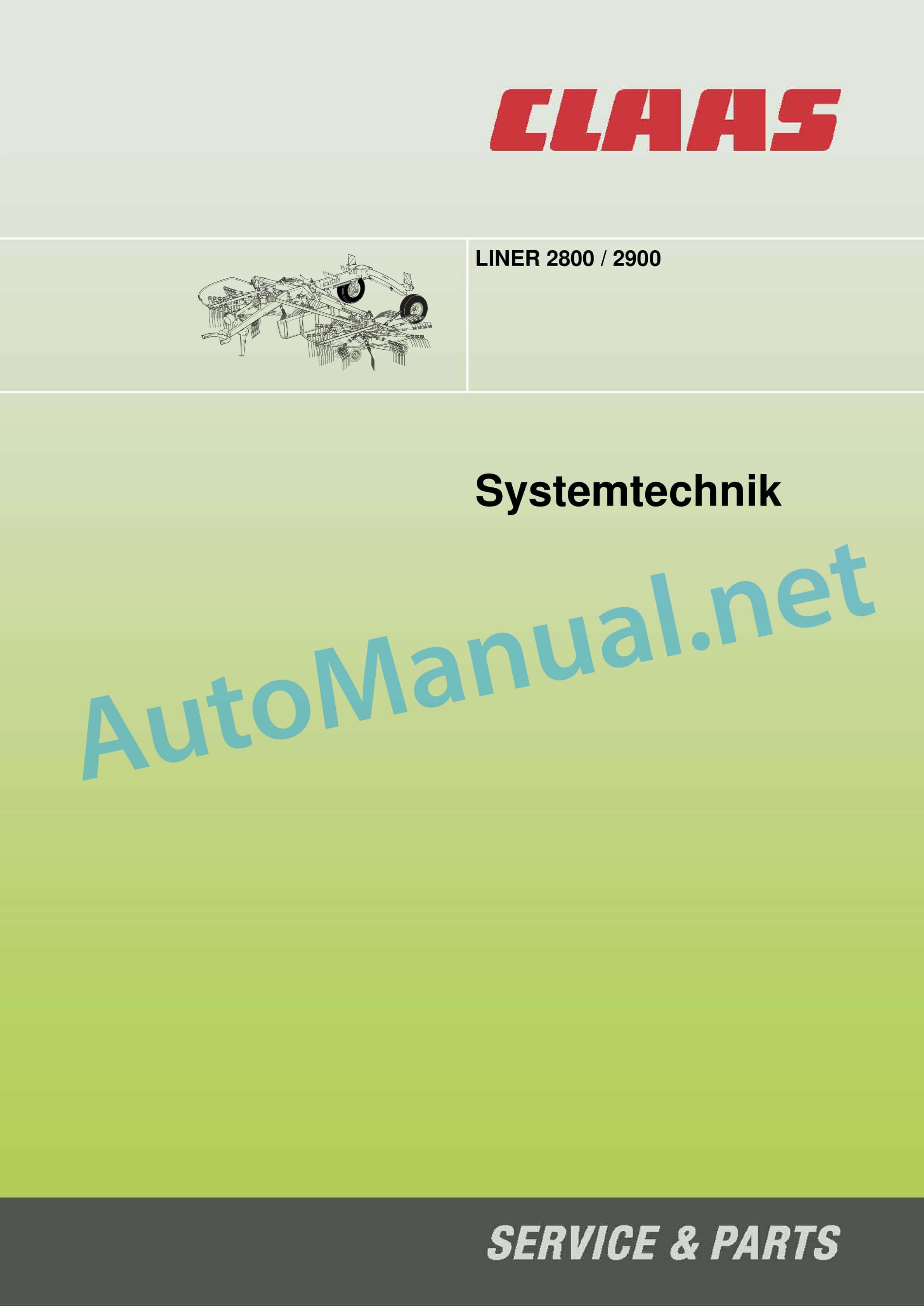Claas LINER 2800 (987) Swathers Technical System DE 1 Claas LINER 2800 (987) Swathers Technical System DE