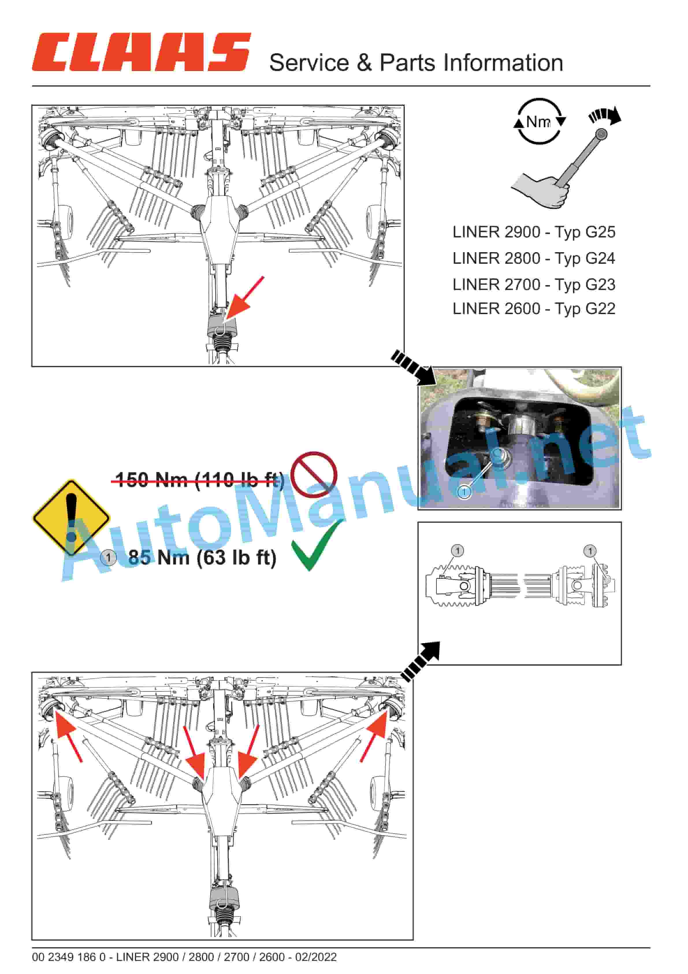 Claas LINER 2900 TREND BUSINESS (G25) Swathers Repair Manual DE 1 Claas LINER 2900 TREND BUSINESS (G25) Swathers Repair Manual DE
