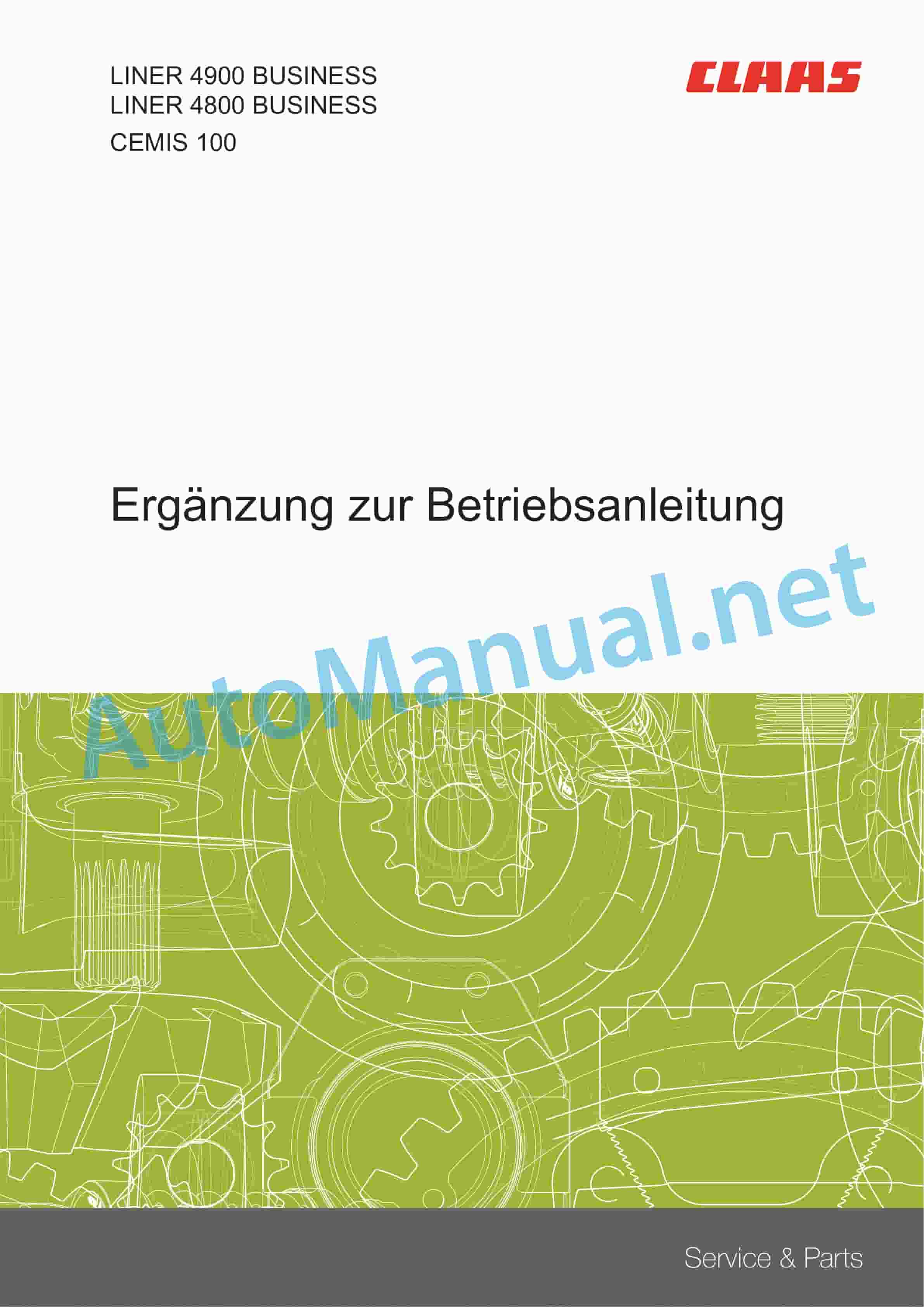 Claas LINER 4800 TREND BUSINESS (G20) Swathers Operator Manual DE 3 Claas LINER 4800 TREND BUSINESS (G20) Swathers Operator Manual DE - Image 3