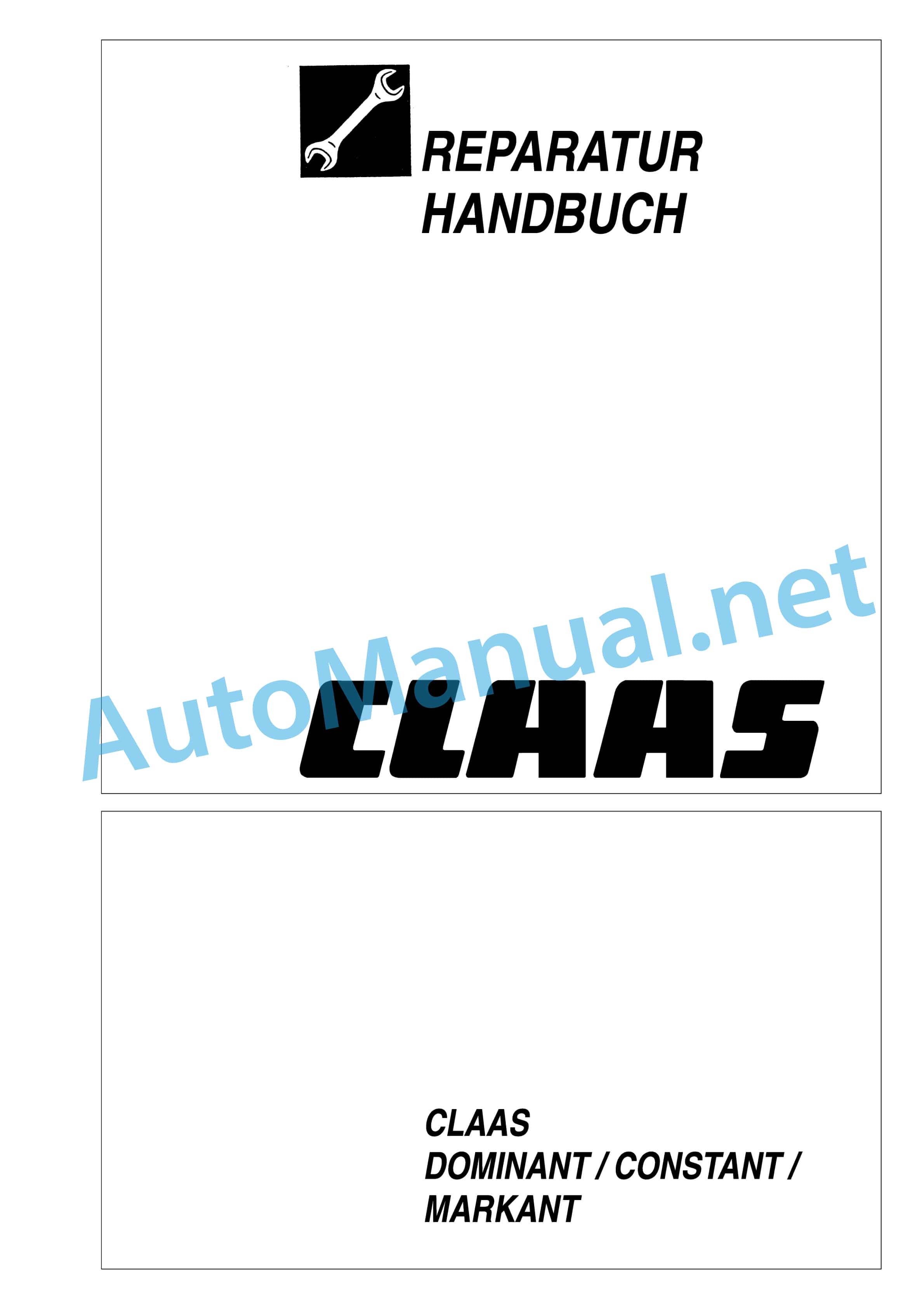 Claas MARKANT 50 (240) Baler Repair Manual DE 1 Claas MARKANT 50 (240) Baler Repair Manual DE