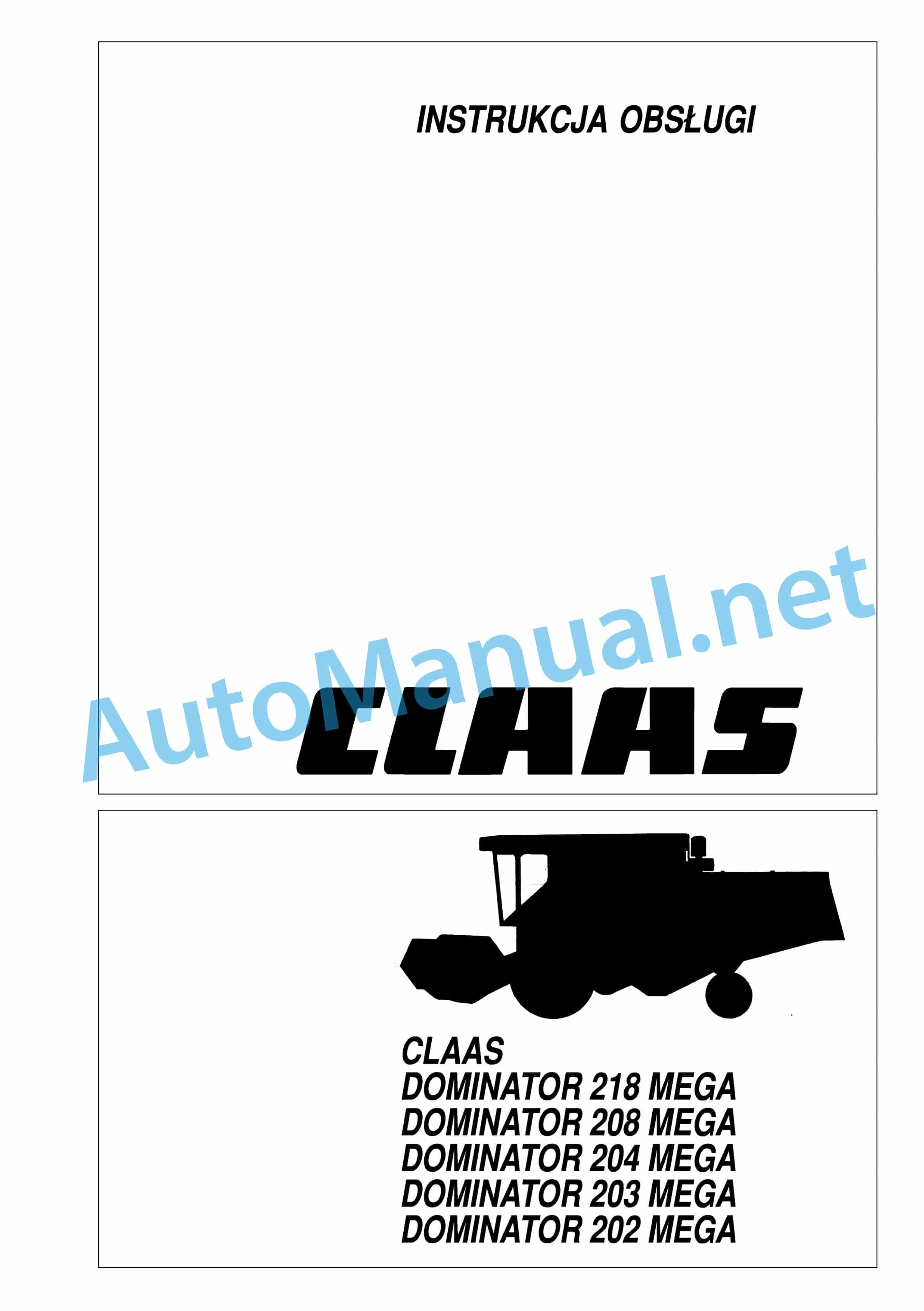 Claas MEGA 202 (925) Combine Operator Manual PL 1 Claas MEGA 202 (925) Combine Operator Manual PL
