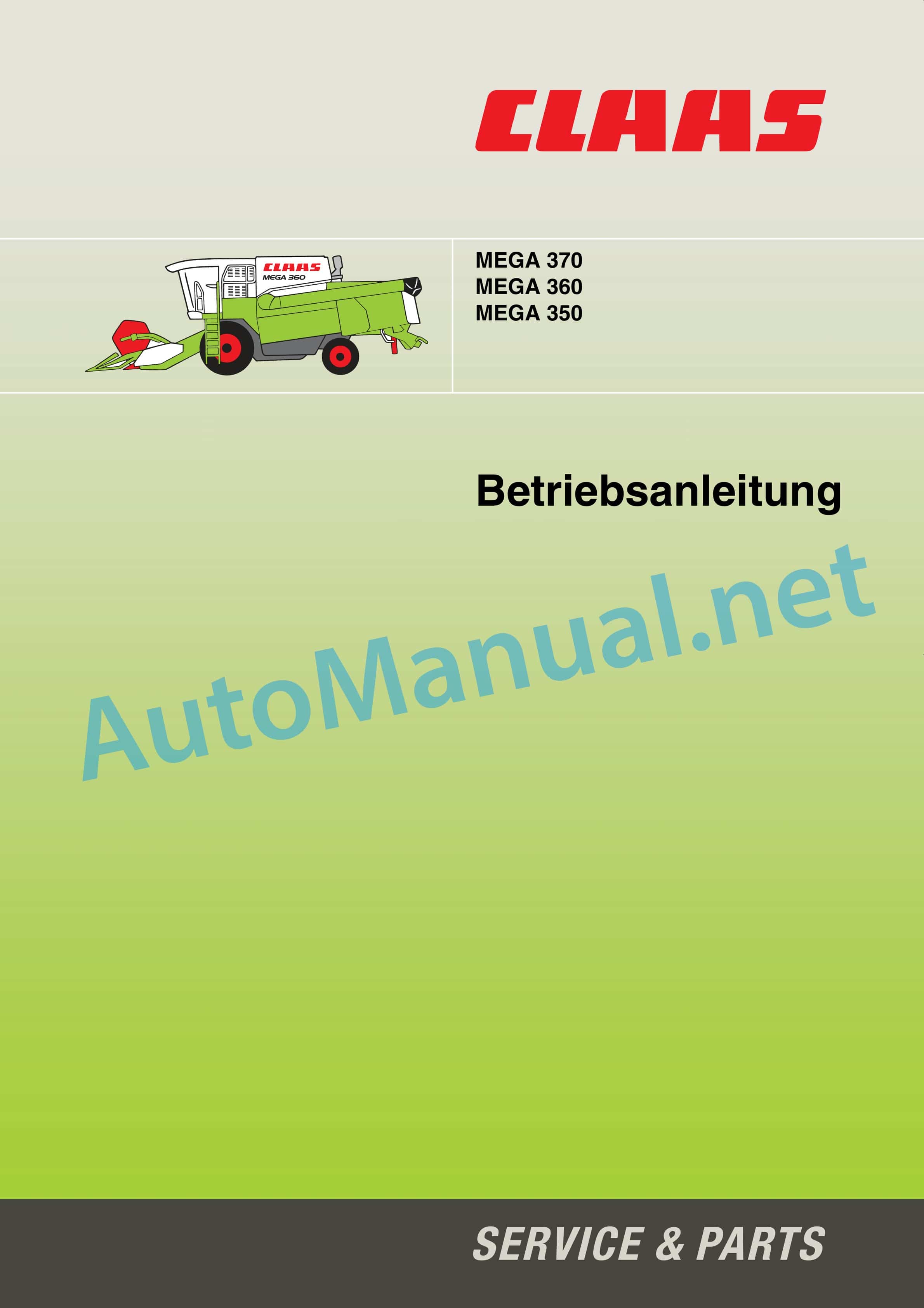 Claas MEGA 350 (835) Combine Operator Manual DE 3 Claas MEGA 350 (835) Combine Operator Manual DE - Image 3