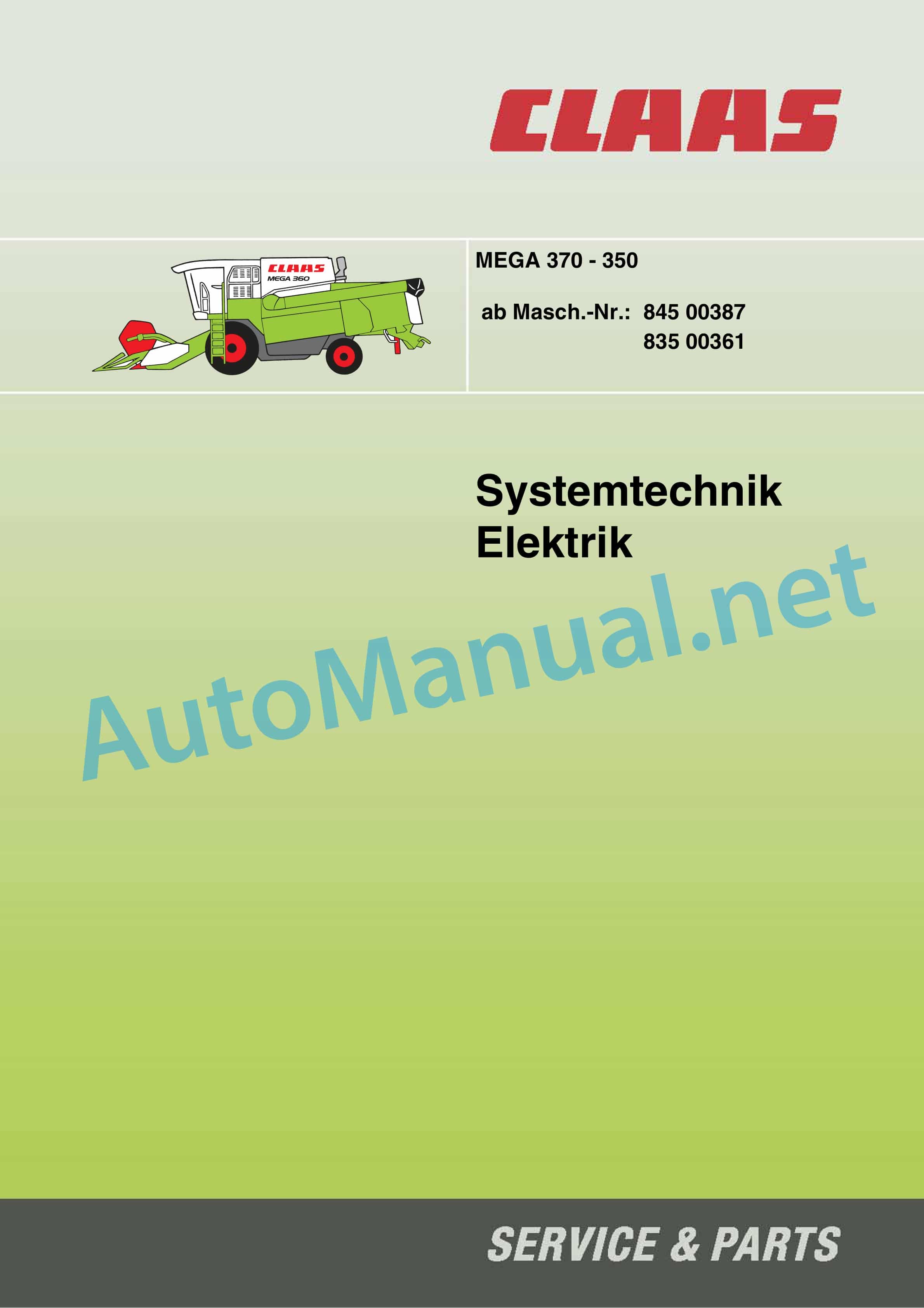 Claas MEGA 350 (835) Combine Technical System DE 3 Claas MEGA 350 (835) Combine Technical System DE - Image 3