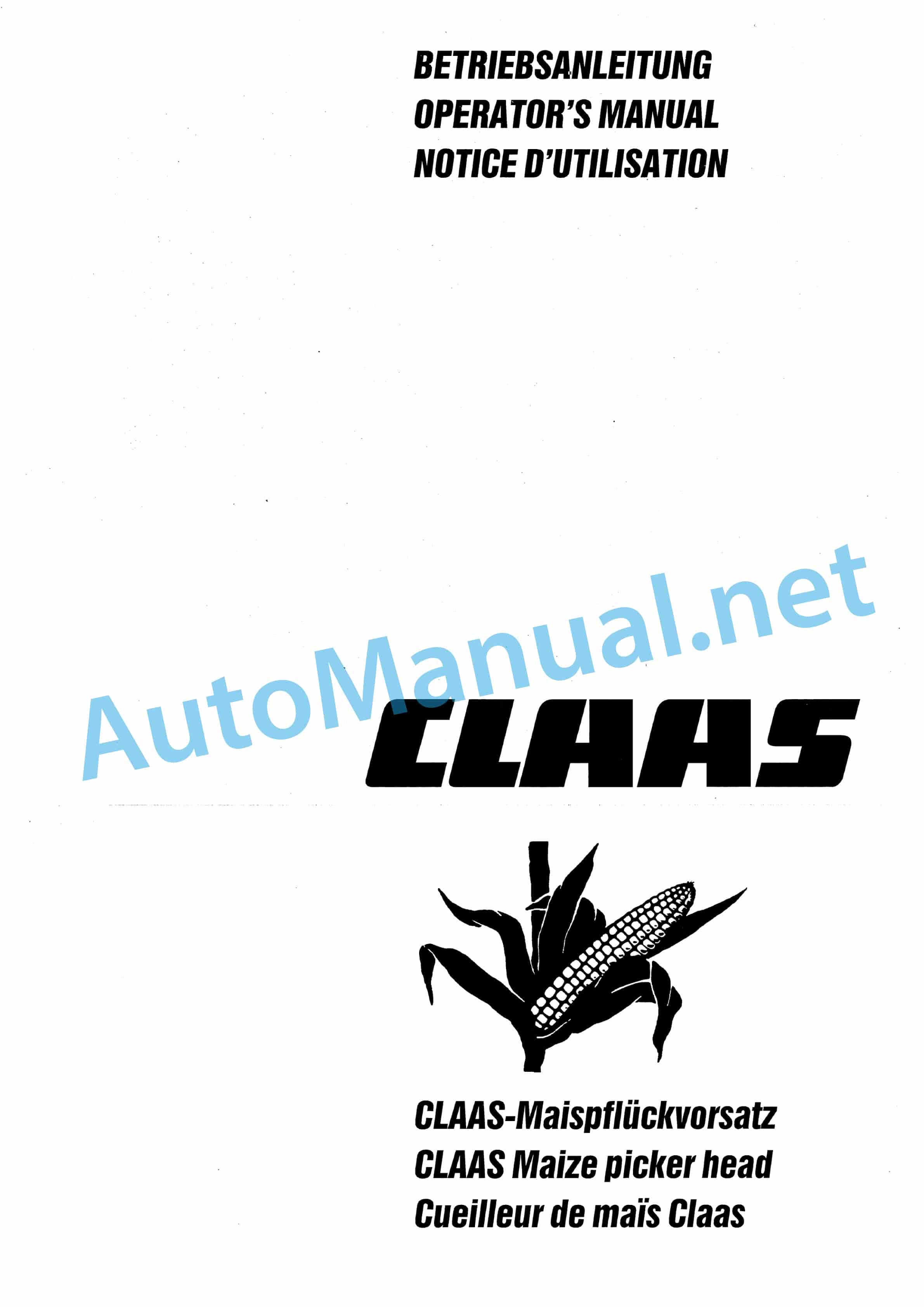 Claas MP 6-70F 75F 80F (445) Combine Operator Manual DE