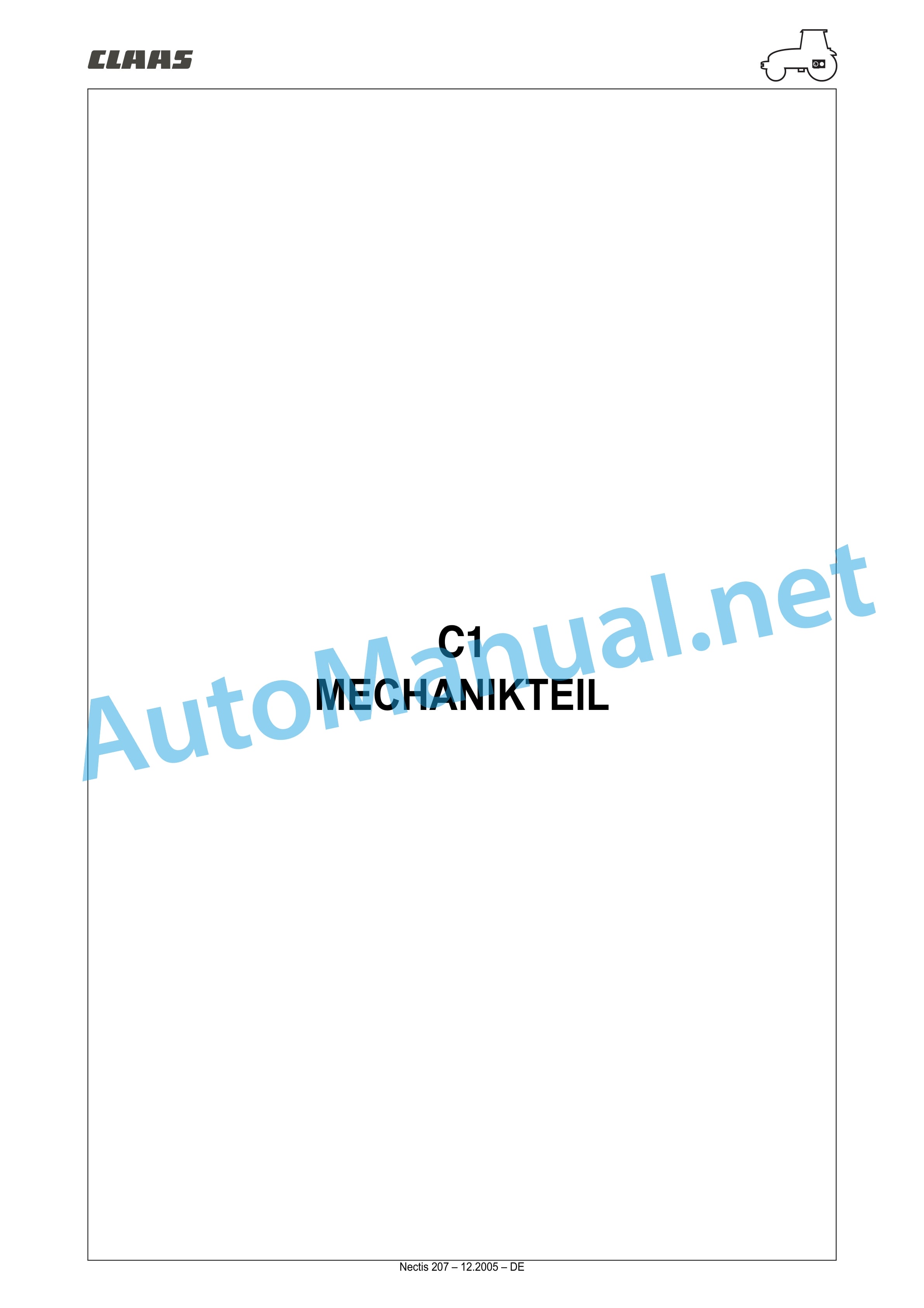 Claas NECTIS F 267 257 247 227 2+4WD (T16) Tractor Repair Manual DE 12 Claas NECTIS F 267 257 247 227 2+4WD (T16) Tractor Repair Manual DE - Image 12