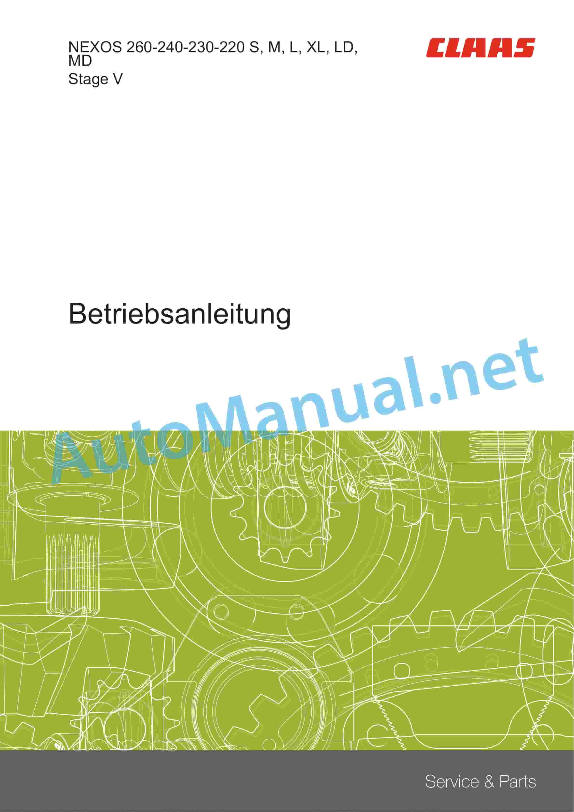 Claas NEXOS 260-220 XL (A69) Tractor Operator Manual DE