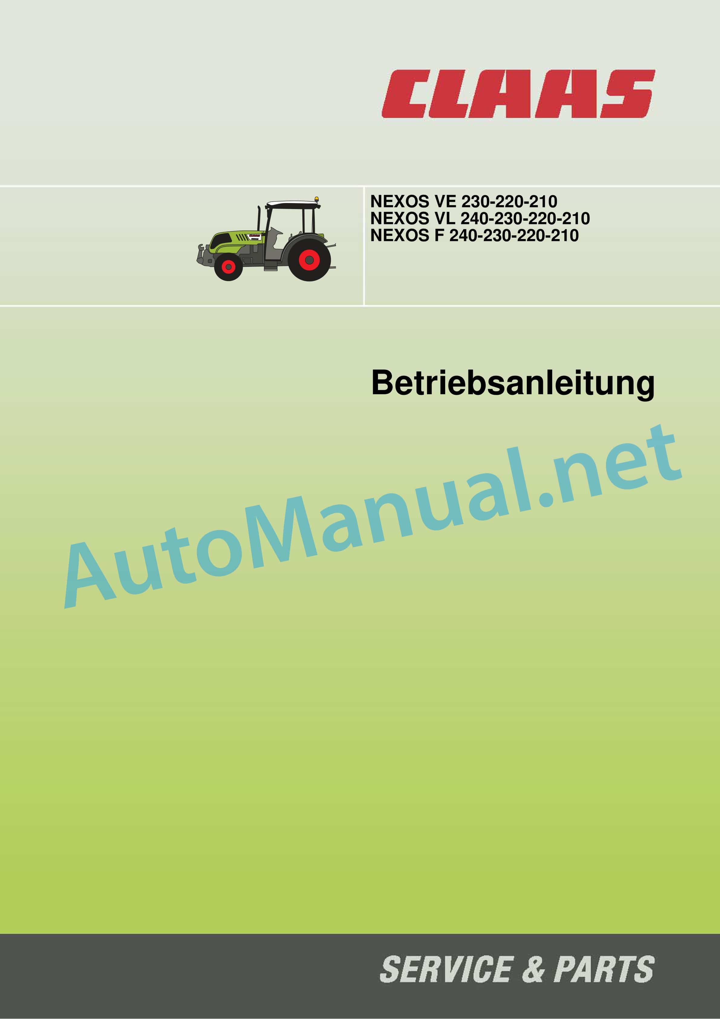 Claas NEXOS F 240-210 (A27) Tractor Operator Manual DE 1 Claas NEXOS F 240-210 (A27) Tractor Operator Manual DE